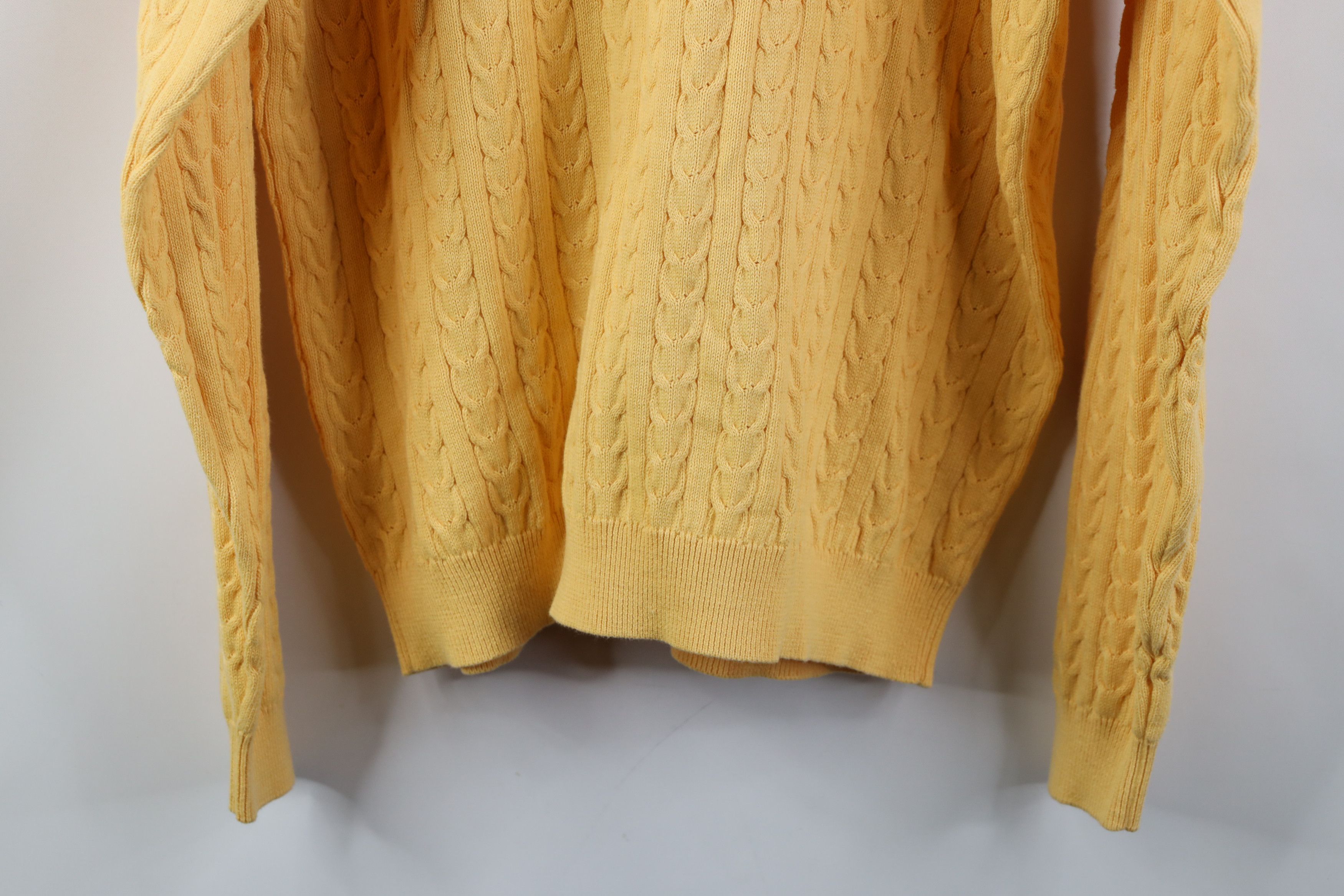 Vintage Vintage 90s Streetwear Chunky Cable Knit Sweater Yellow Size US M / EU 48-50 / 2 - 9 Thumbnail