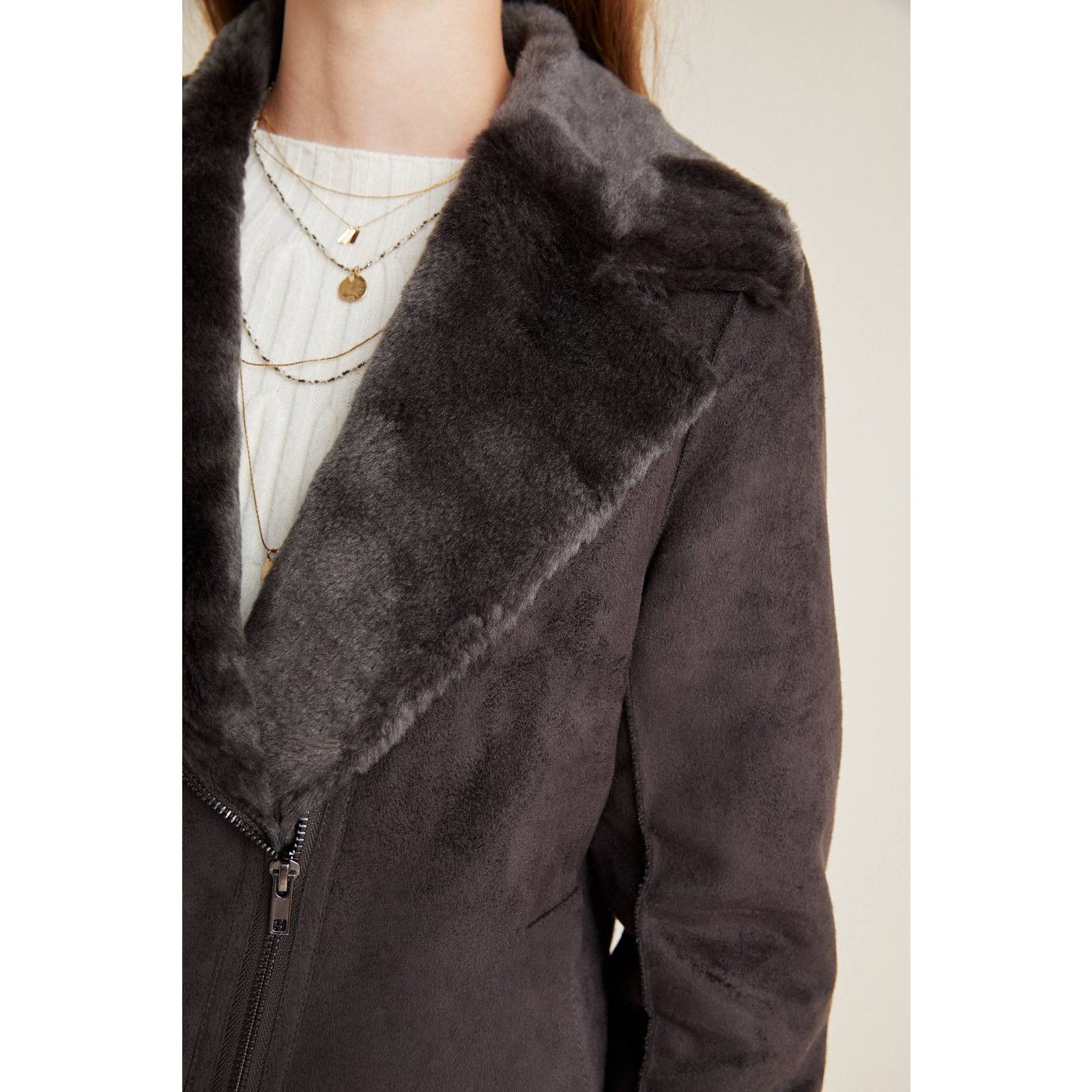 Anthropologie Anthropologie Evita Faux Fur Aviator Jacket $240 Size 6 Gray Size M / US 6-8 / IT 42-44 - 4 Thumbnail