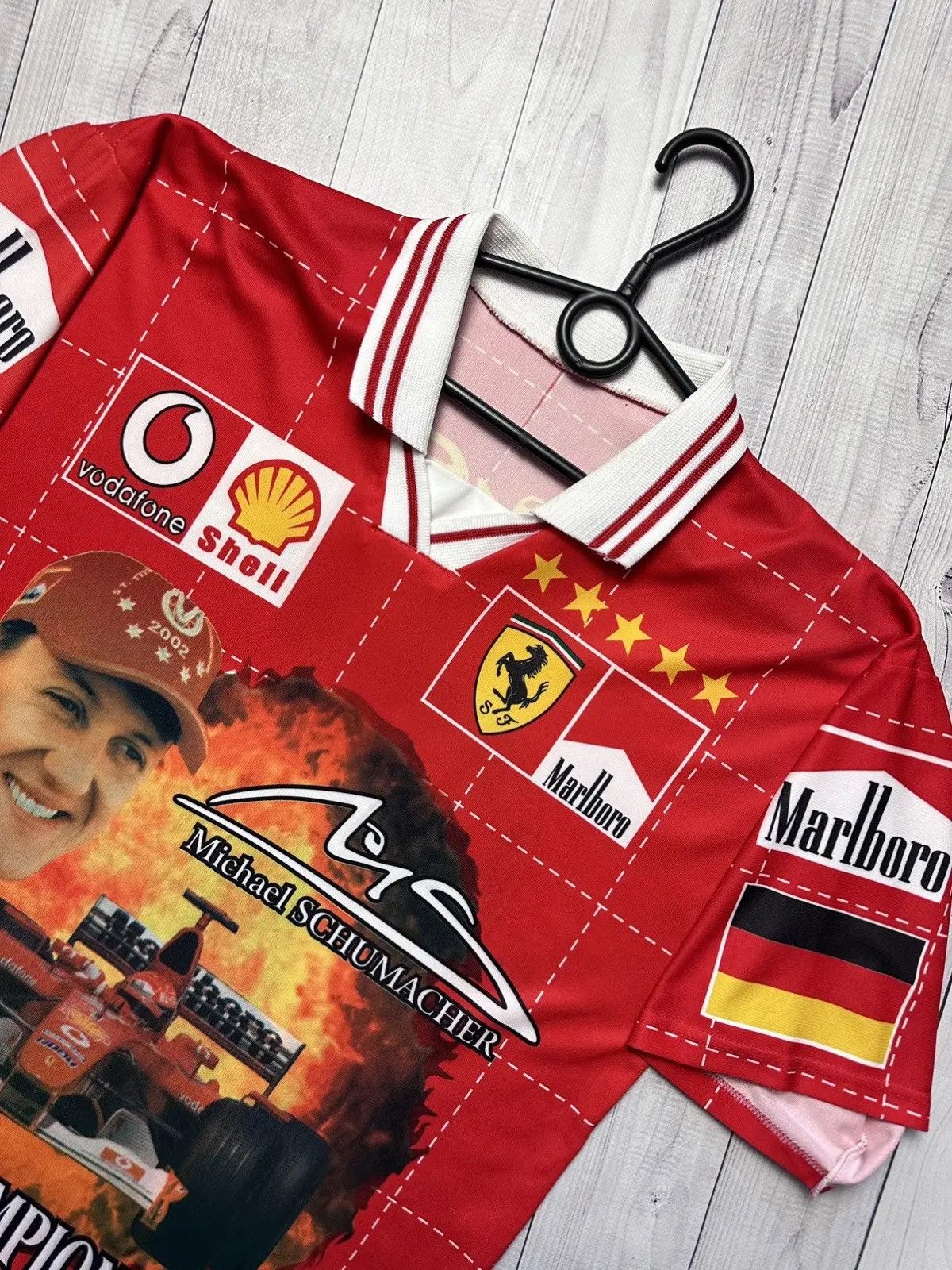 Ferrari Vintage Ferrari Schumacher polo logo big print jersey size M Size US M / EU 48-50 / 2 - 3 Thumbnail