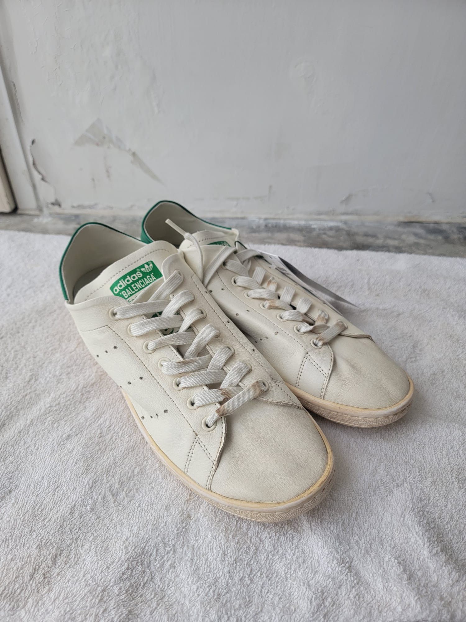 Adidas Stan Smith Worn-Out White Green | Grailed