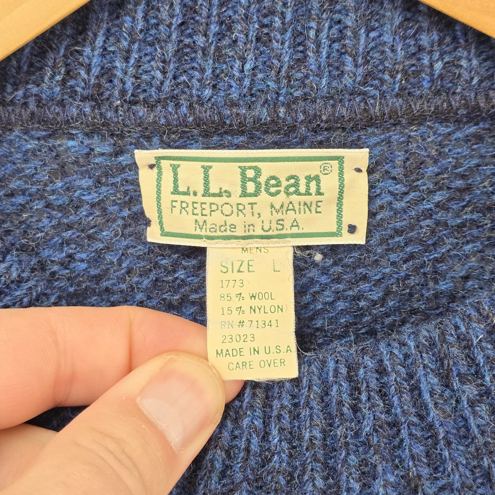 L.L. Bean Vintage L.L. Bean 1970s Wool Made USA Sweater Mens Large Size US L / EU 52-54 / 3 - 4 Thumbnail