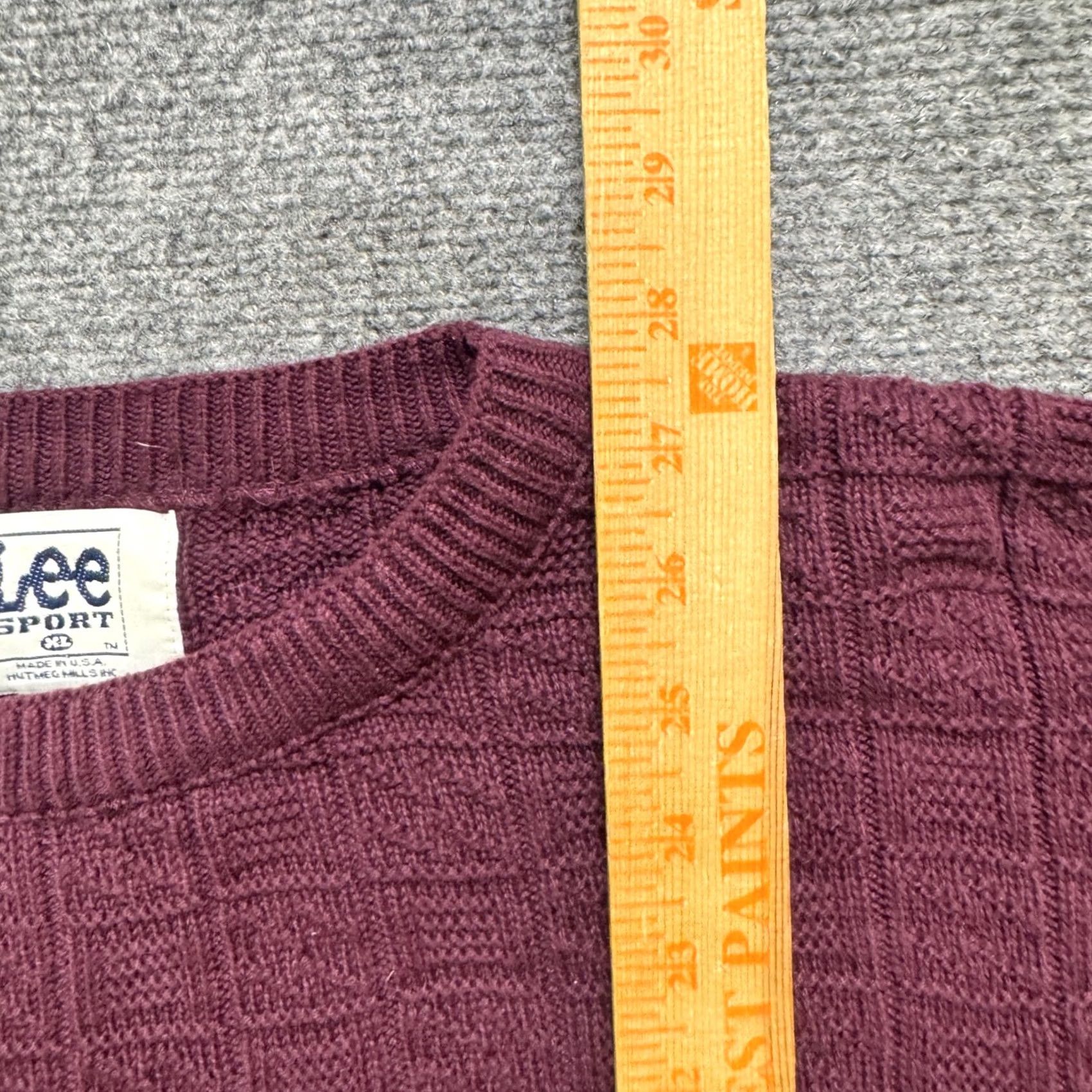 Vintage VINTAGE Lee Sport Sweater Mens XL Maroon 90s Y2K Made In USA Patterned Sweatshirt Regular Big Boy? Size US XL / EU 56 / 4 - 4 Thumbnail