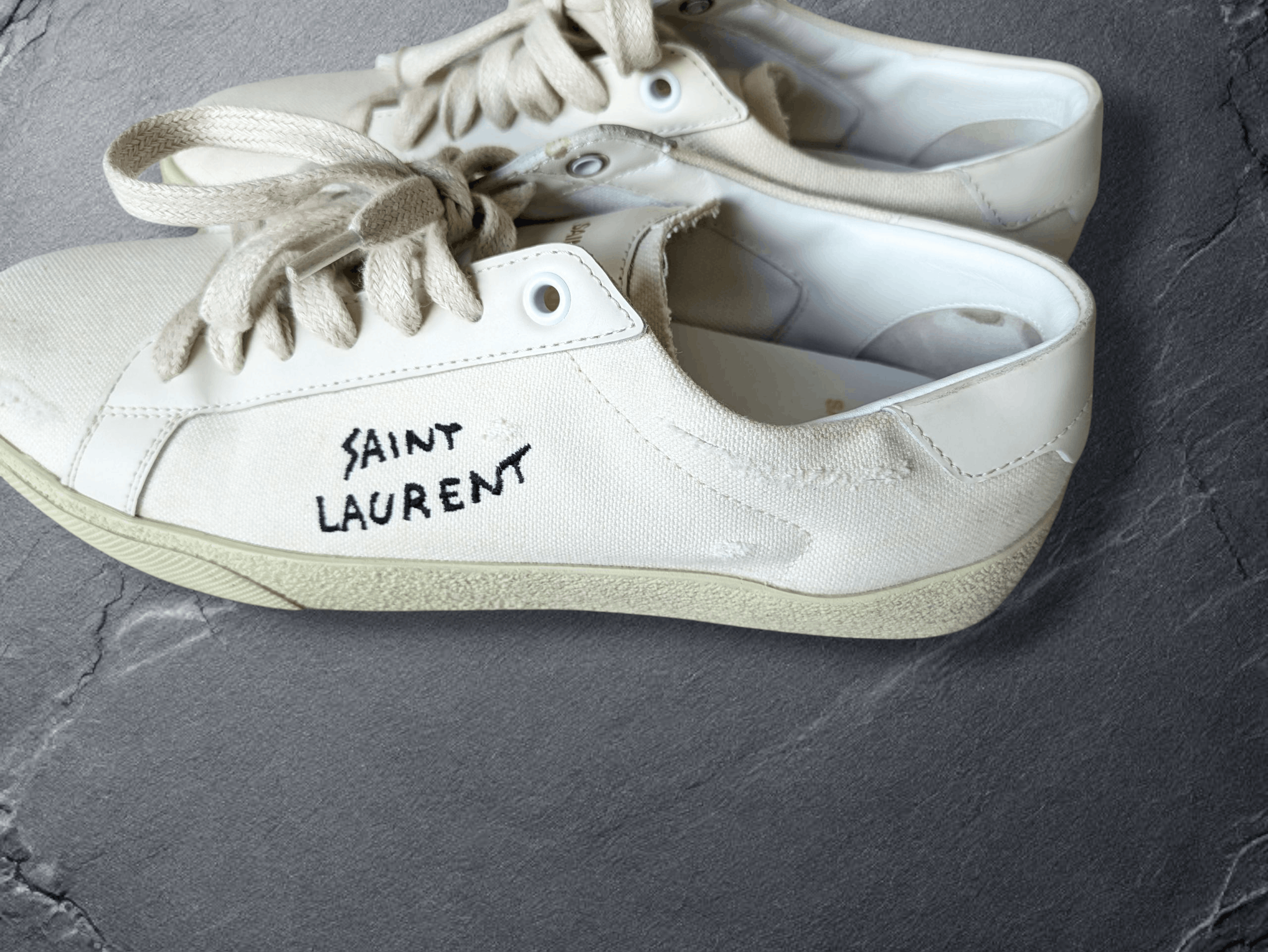 Saint Laurent Paris Saint Laurent Court Classic SL/06 Low Distressed Off White Size US 8 / IT 38 - 7 Thumbnail