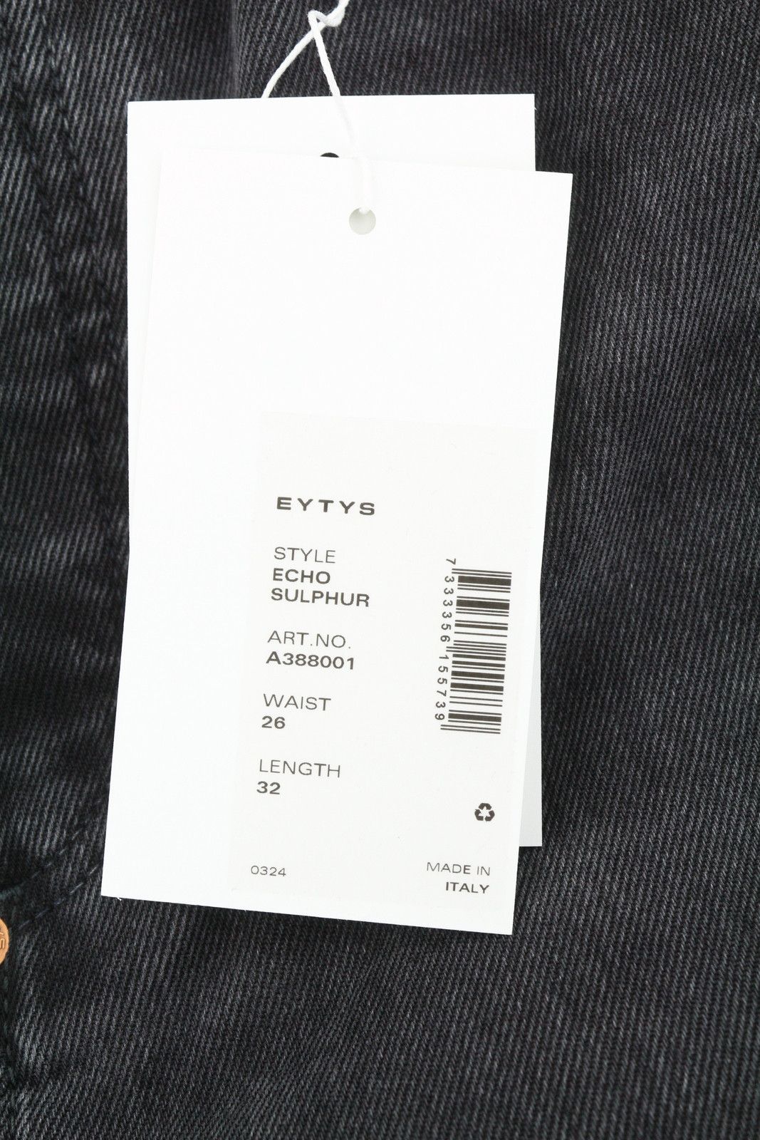 Eytys ECHO SULPHUR ULTRA BAGGY W26/L32 Black Faded RRP370 89320 Size 26" / US 2 / IT 38 - 9 Thumbnail