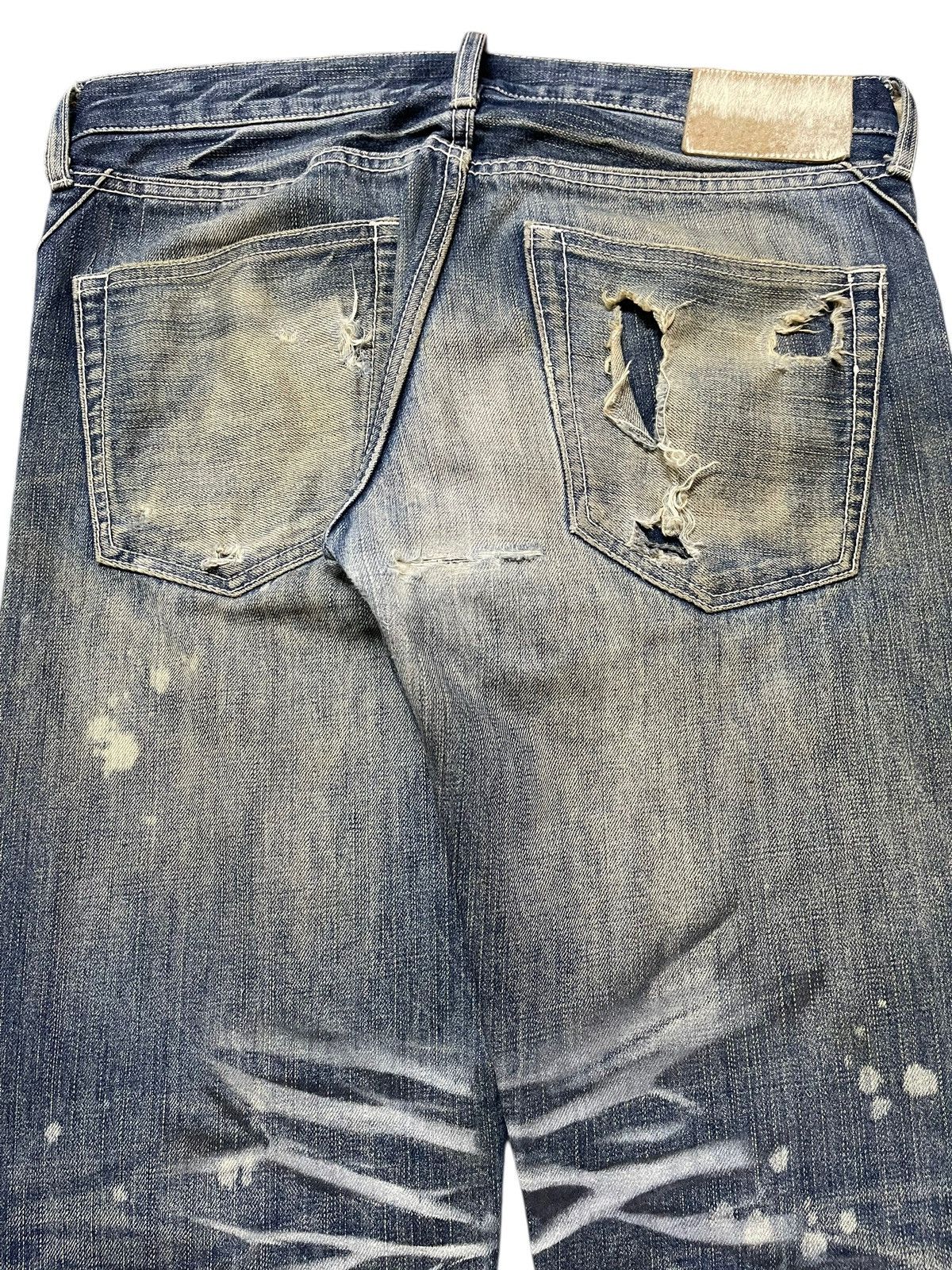 If Six Was Nine Vintage Japanese Brand Claw Mark Wash Style Jeans Size US 32 / EU 48 - 6 Thumbnail