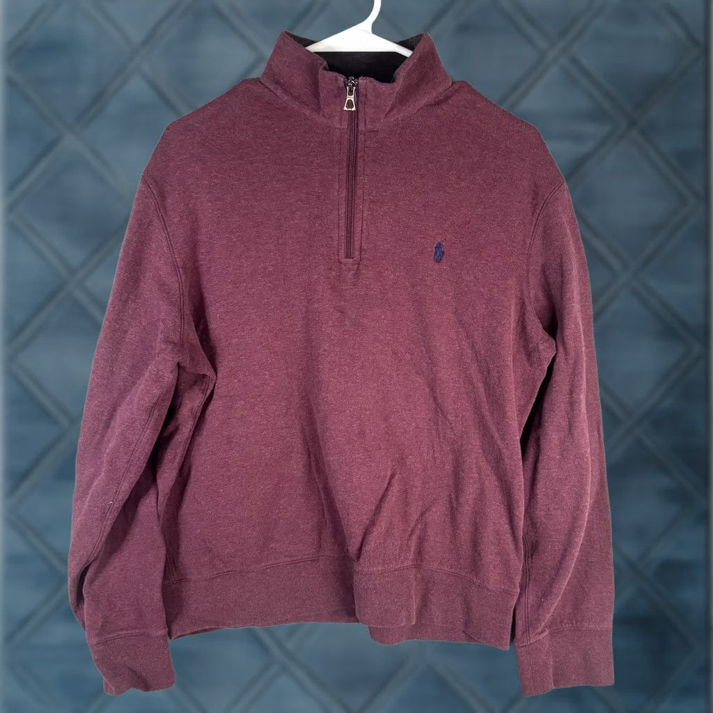 Polo Ralph Lauren Polo Ralph Lauren Sweatshirt Mens M Red Fleece 1/4 Zip Pullover Pony Logo Mock Neck Size US M / EU 48-50 / 2 - 1 Thumbnail