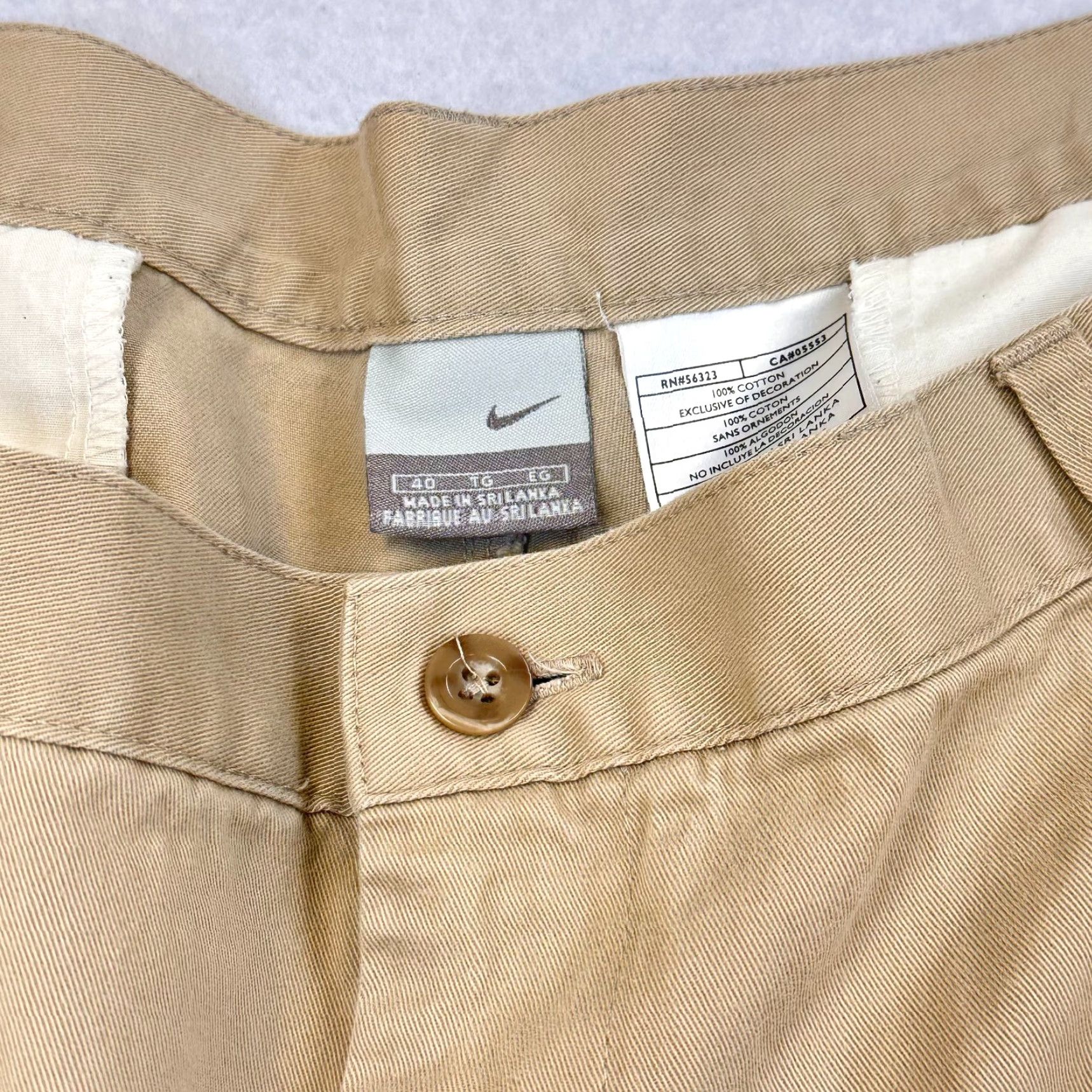 Nike Nike Mens Chinos Casual Canvas Cotton Khaki 40 x 8 Beige Golf Swoosh EUC Size US 40 / EU 56 - 3 Thumbnail