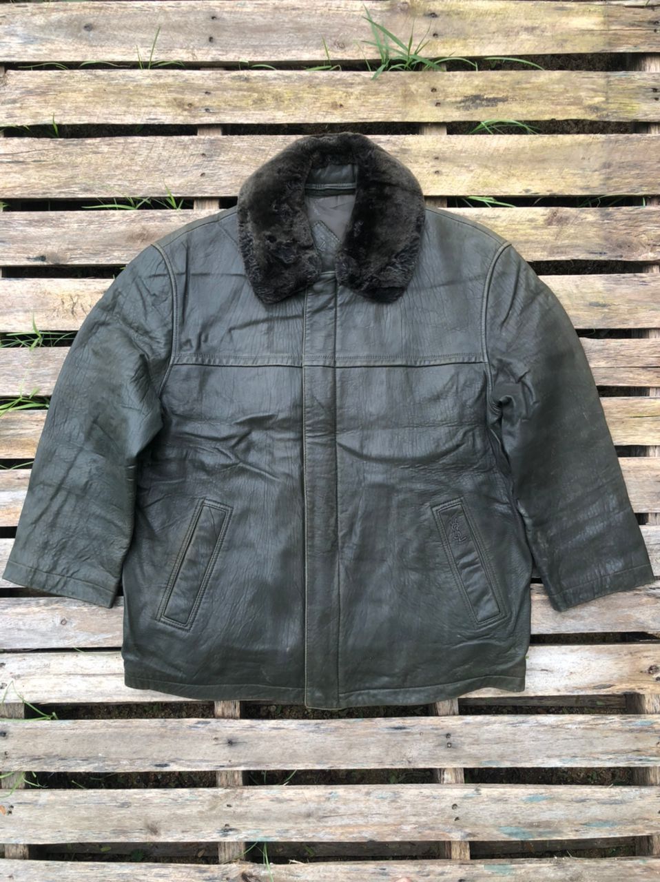 Yves Saint Laurent Vintage YSL Yves Saint Laurent Fur Leather Jacket Size US L / EU 52-54 / 3 - 2 Thumbnail