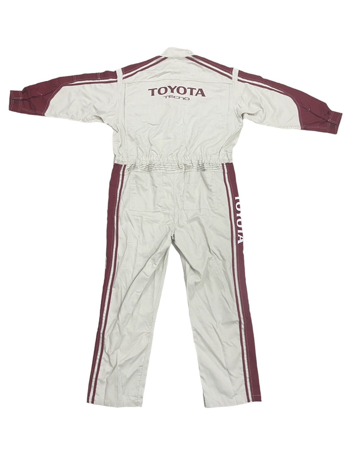 image of 90's VTG Toyota Tecno Coverall Japanese Three Monkey Racing in Maroon, Men's (Size 42)