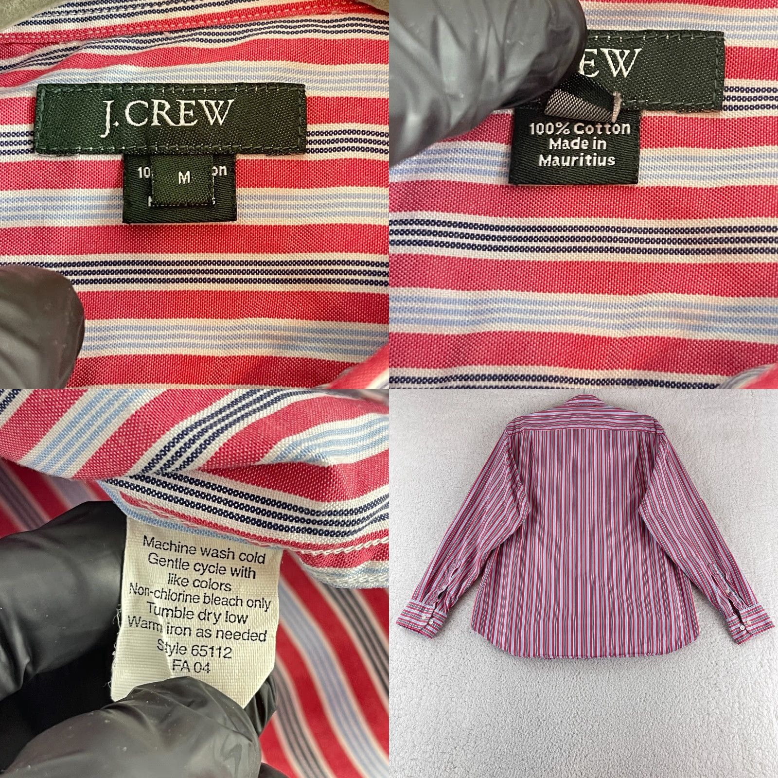 J.Crew J. Crew Striped Dress Shirt Mens Long Sleeve 100% Cotton Size M Blue Size 40R - 8 Thumbnail