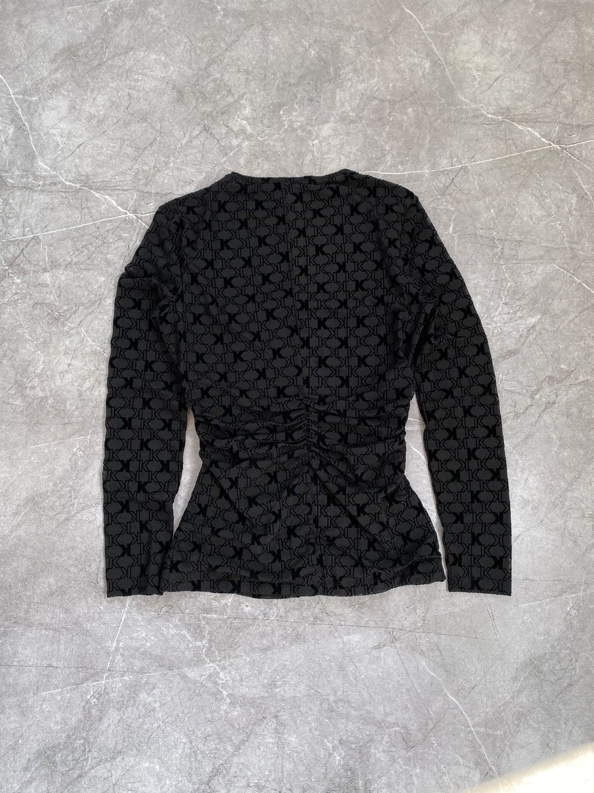 Karl Lagerfeld Karl Lagerfeld Paris Multi Logo Print Blouse Long Sleeves Size S / US 4 / IT 40 - 7 Thumbnail