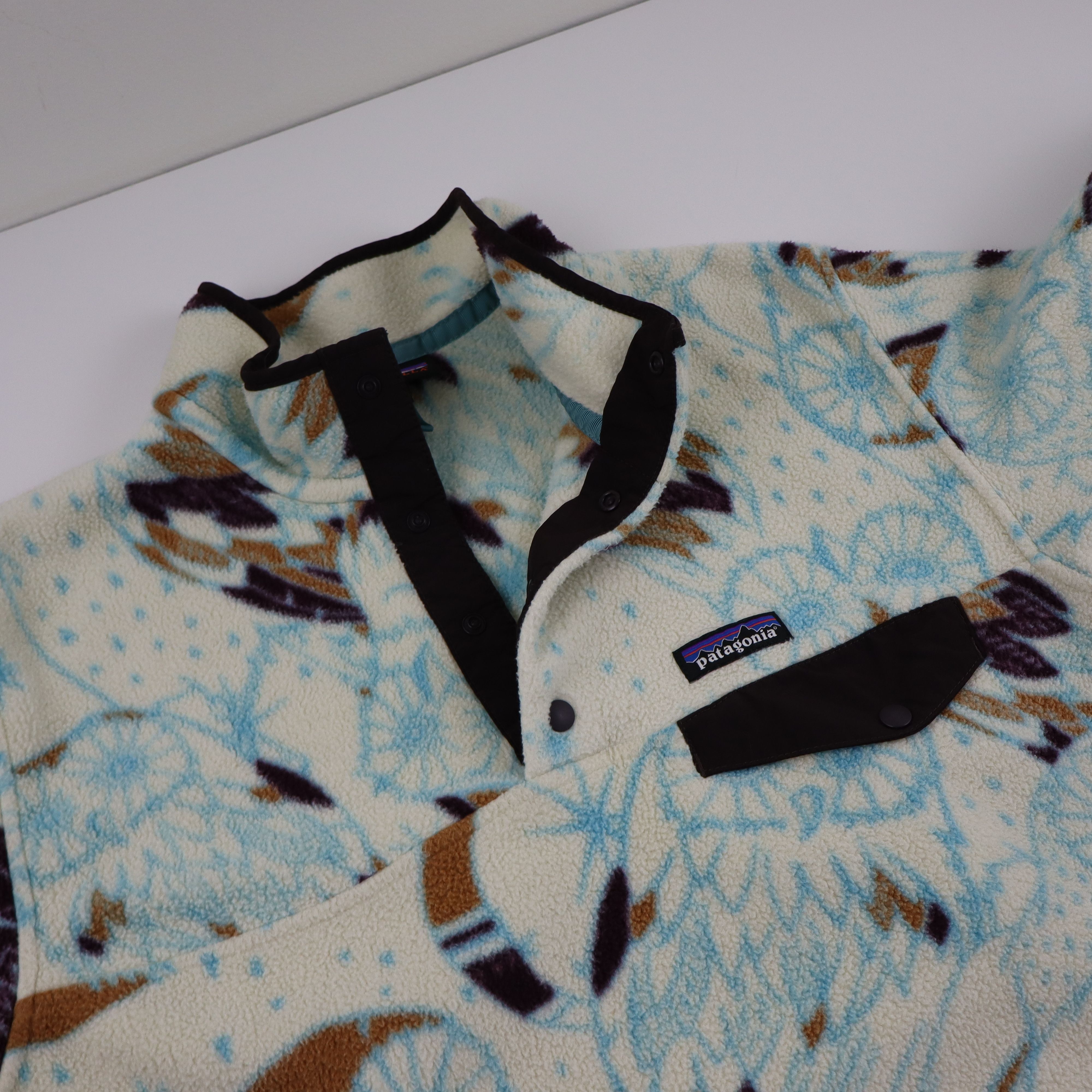 Patagonia × Vintage Patagonia Rare Owl Print All Over Fleece Snap-T Pullover Size US L / EU 52-54 / 3 - 4 Thumbnail
