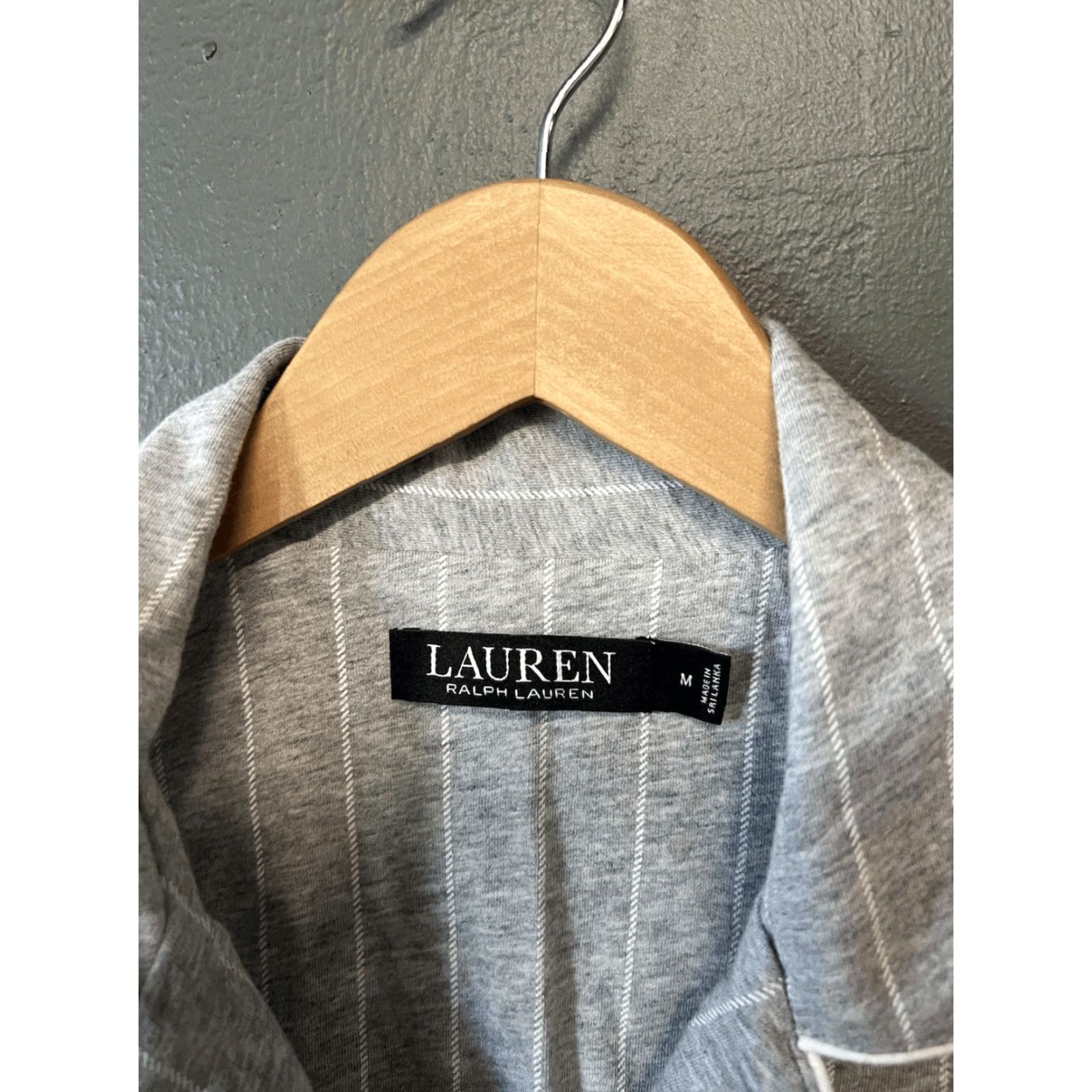 Polo Ralph Lauren Polo Ralph Lauren Womens Gray Striped Pajama Set Size Medium Size ONE SIZE - 3 Thumbnail