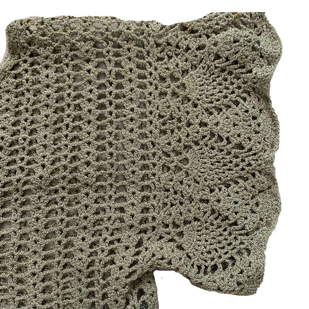 Designer Pre Owned Green Hand Made Crocheted Blouse M Size M / US 6-8 / IT 42-44 - 4 Thumbnail