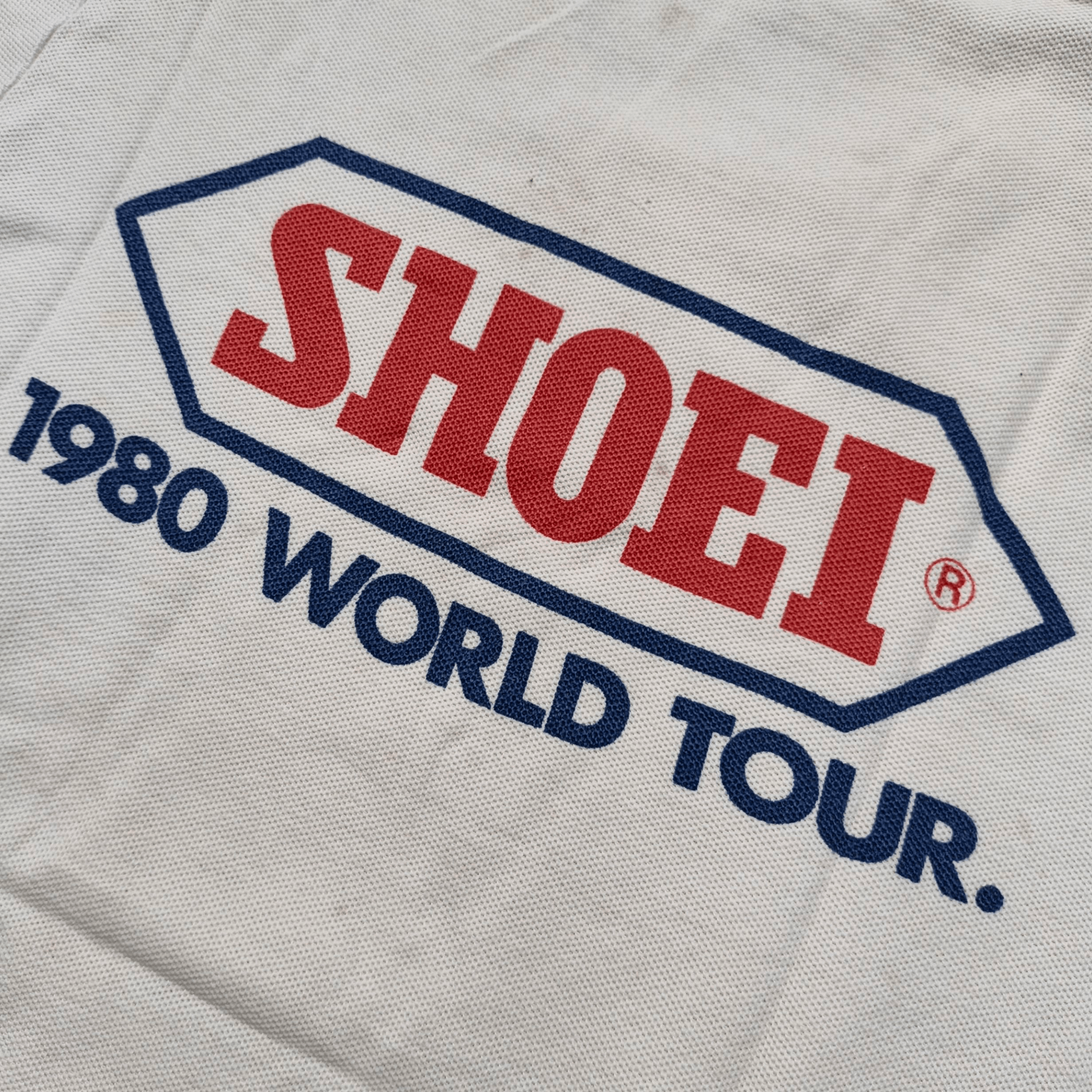 Vintage Vintage Shoei Helmet 1980 World Tour Tee Size US S / EU 44-46 / 1 - 3 Thumbnail