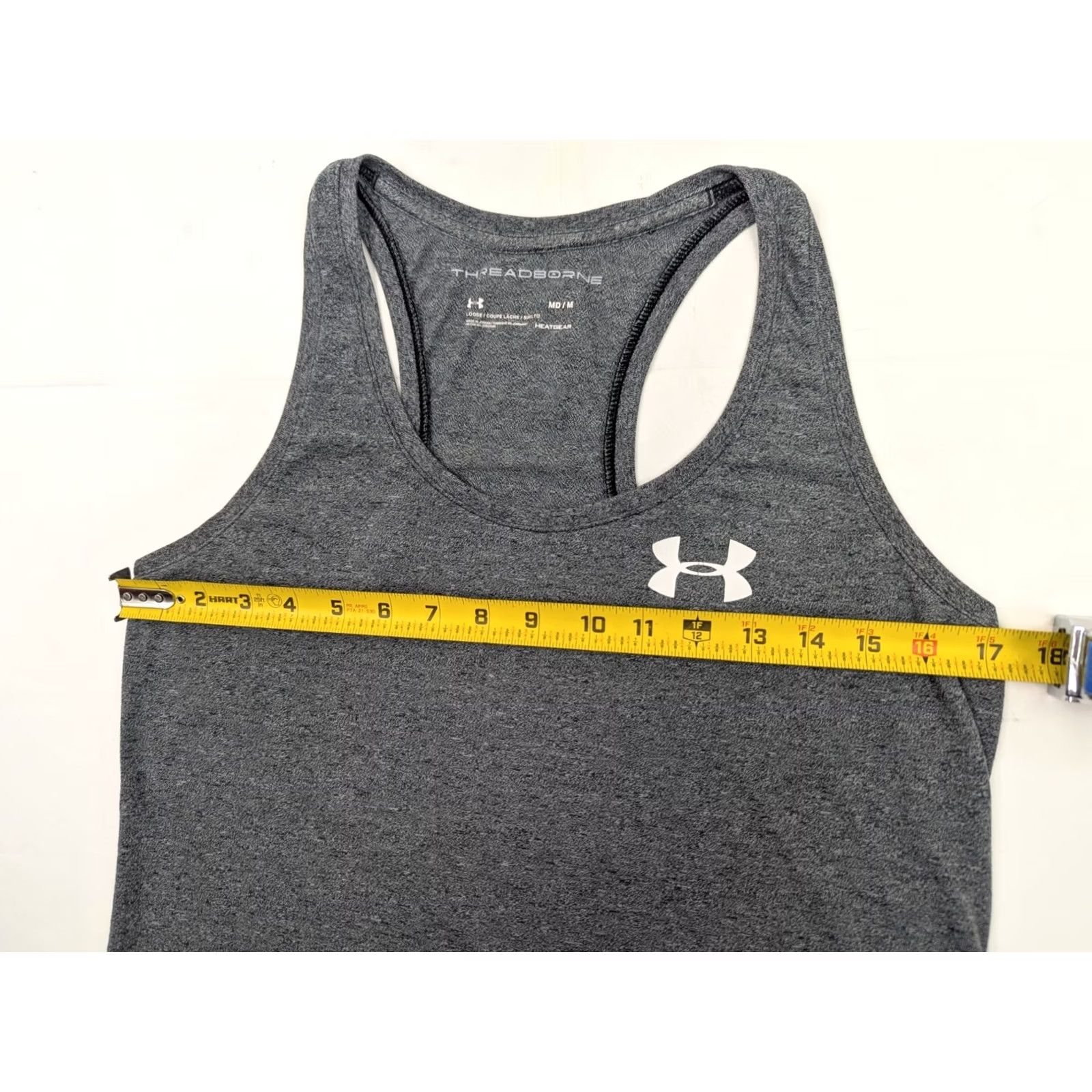 Under Armour Under Armour Threadborne HeatGear Loose Racerback Tank Top Women M Gray Size M / US 6-8 / IT 42-44 - 6 Thumbnail