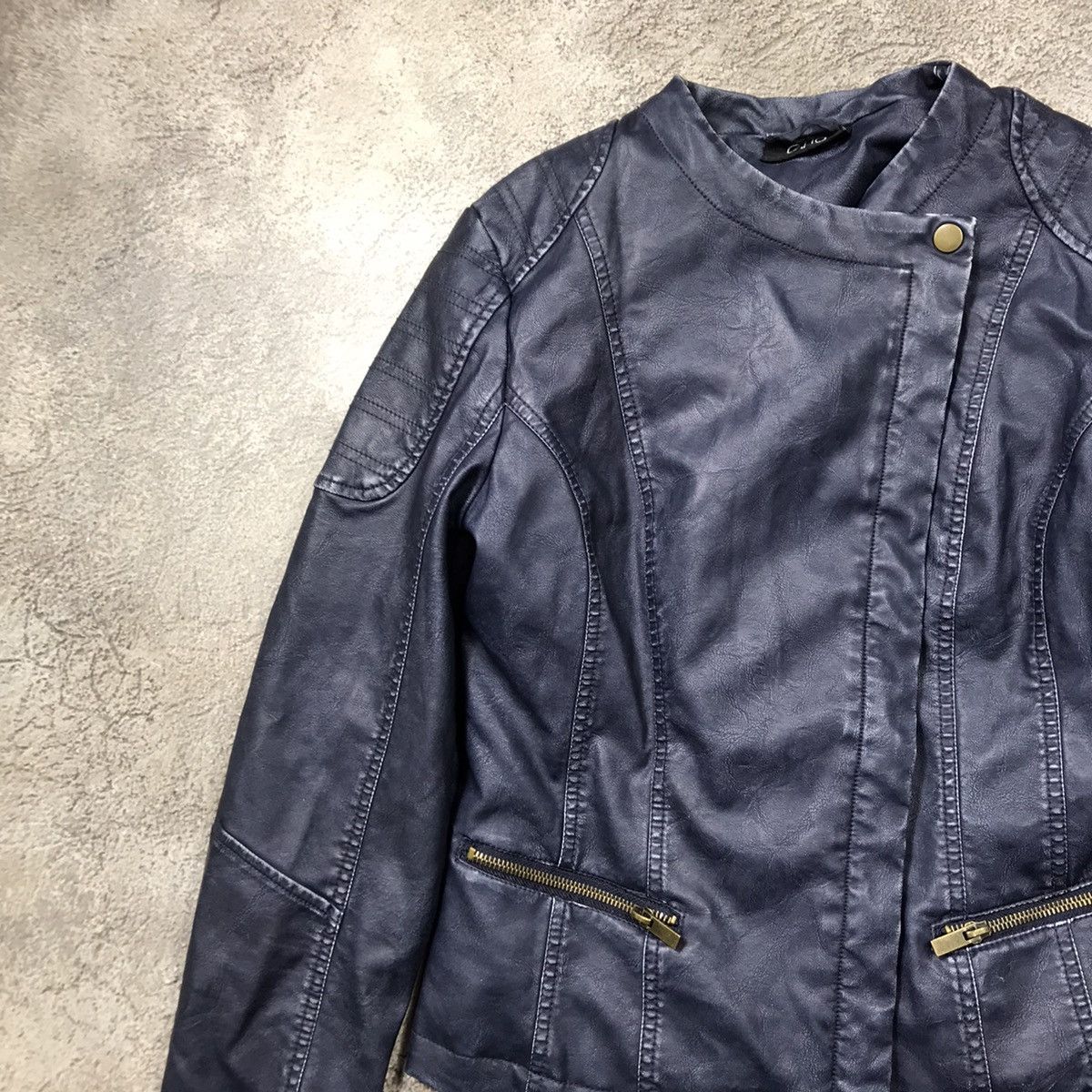 Japanese Brand VINTAGE Y2K LEATHER JACKET JAPAN CASUAL STREETWEAR 90s Size M / US 6-8 / IT 42-44 - 2 Thumbnail