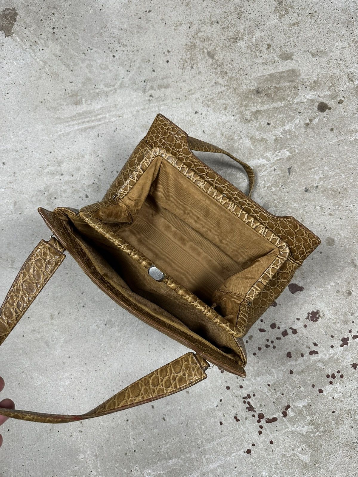Vintage Vintage 90s Crocodile Genuine Leather Snake Print Hand Bag Size ONE SIZE - 12 Thumbnail