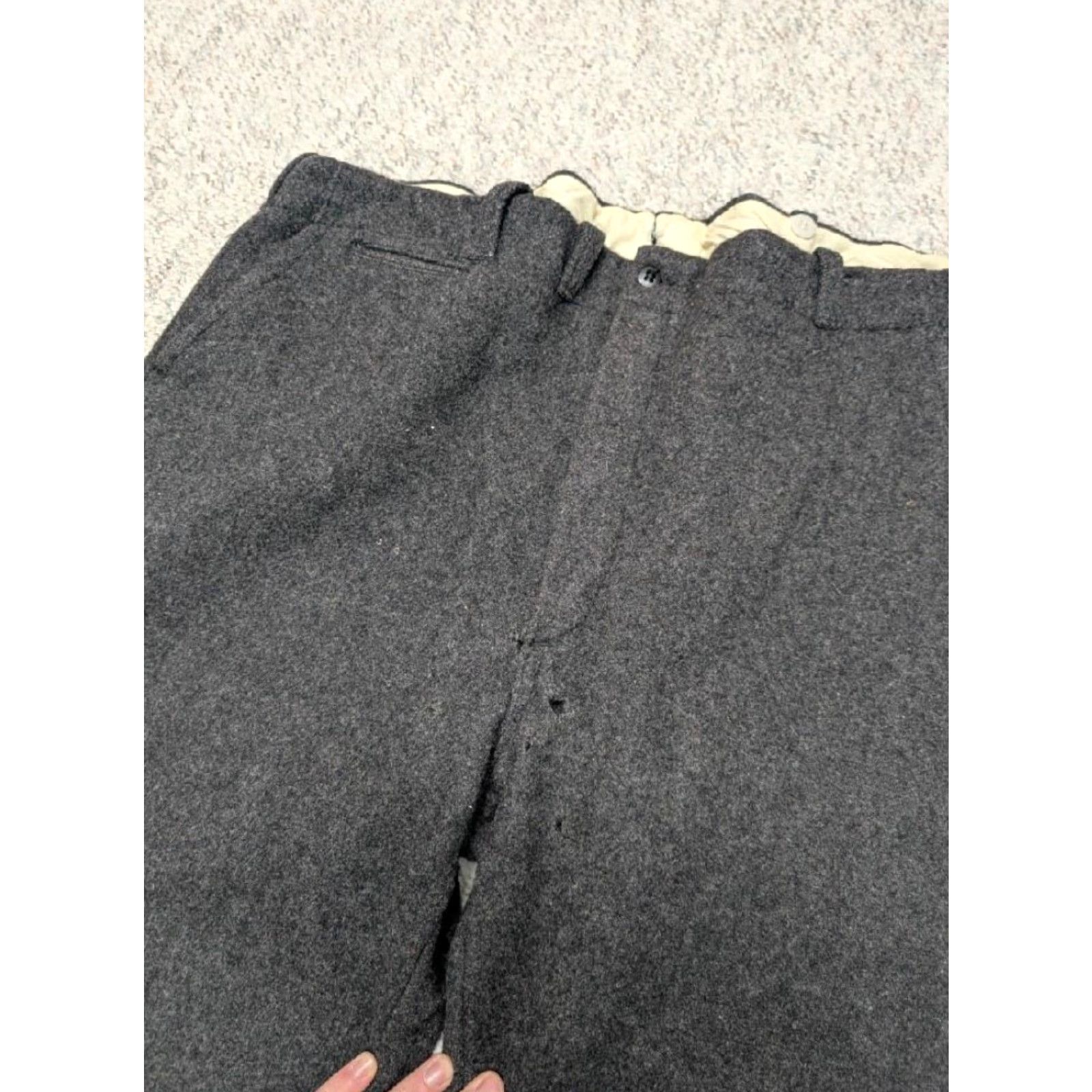 Vintage VINTAGE WOOL gray HUNTING pants 42x30 Mens Distressed Thick 1960s Size US 42 / EU 58 - 2 Thumbnail