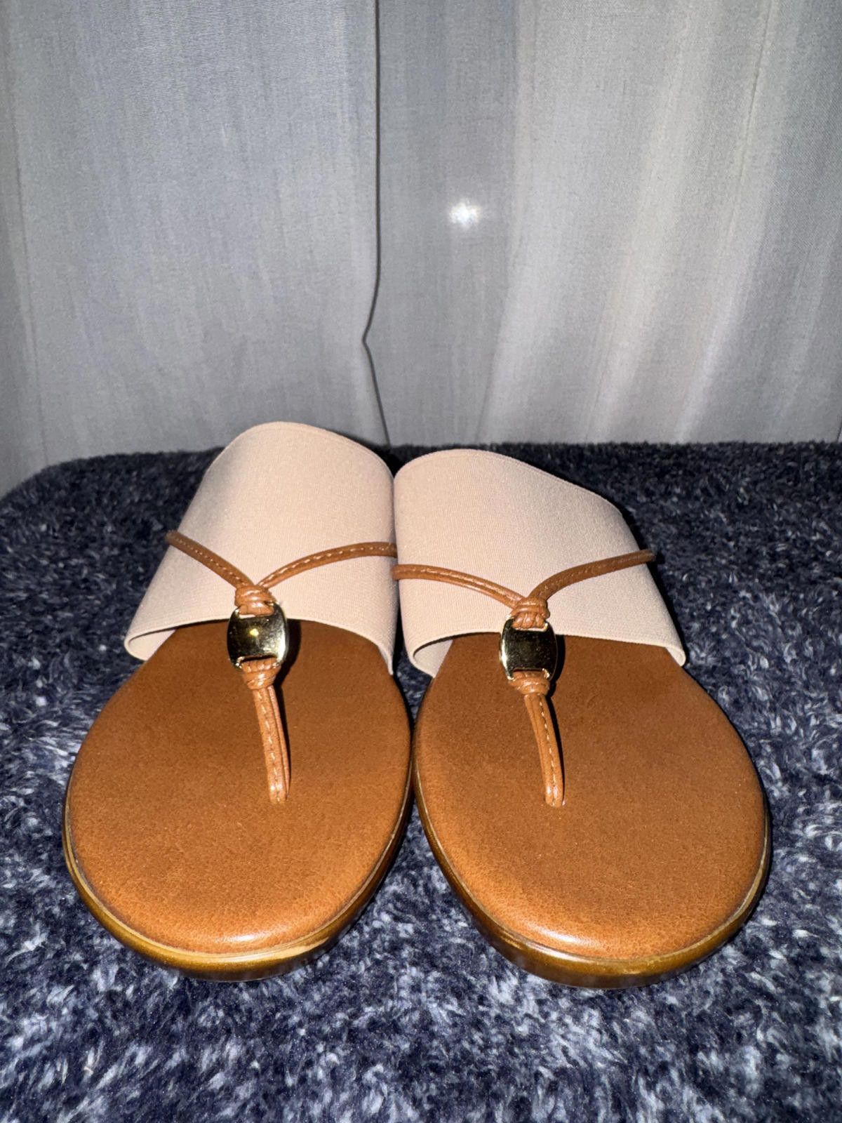 Other Women's Brown and Beige Slip-On Sandals Size US 6.5 / IT 36.5 - 1 Thumbnail