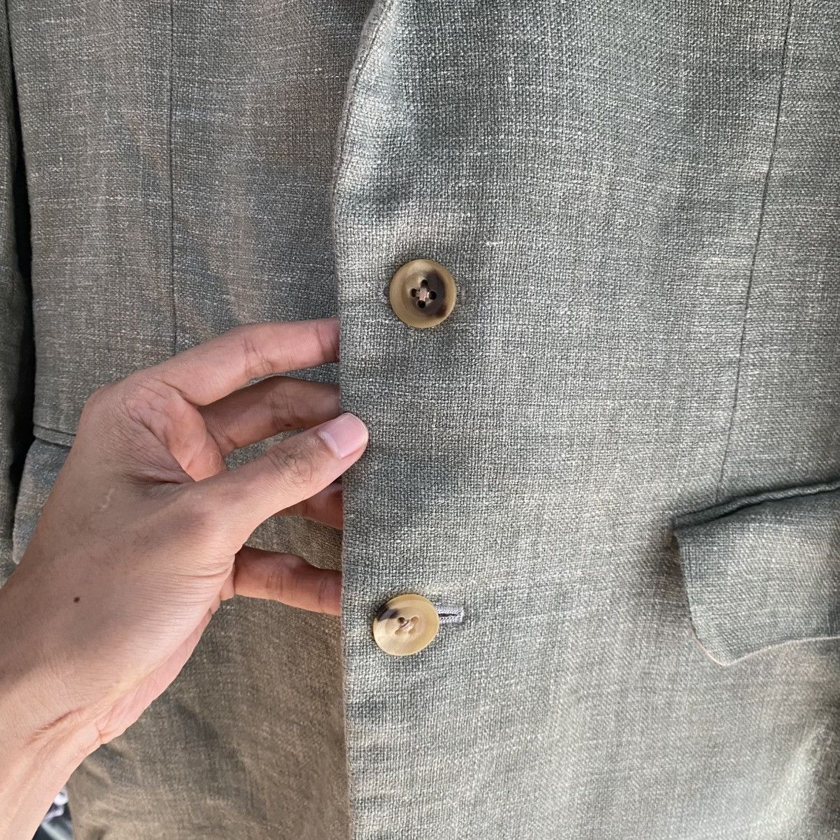 Burberry × Vintage Mens Blazer Jacket Burberrys Silk, Linen And Wool Size Large Size 44R - 7 Thumbnail