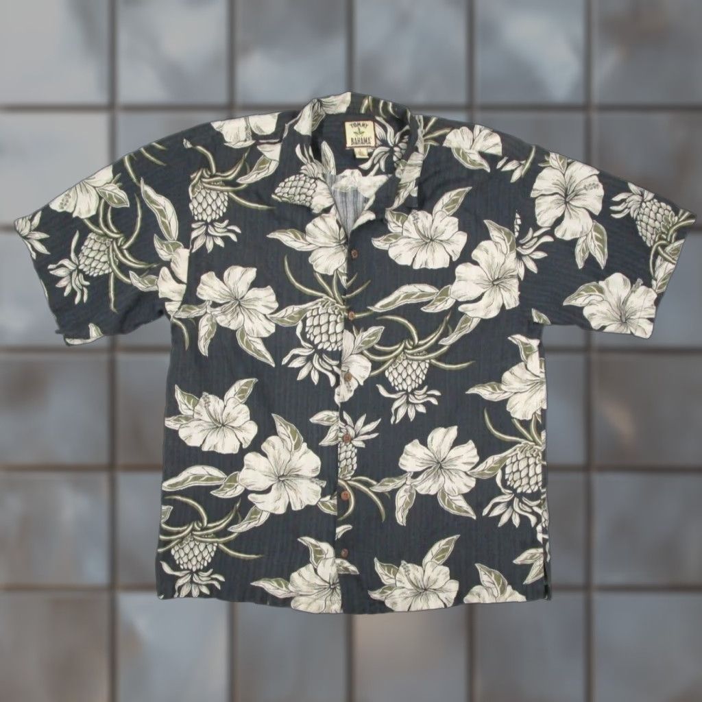 Tommy Bahama VINTAGE Tommy Bahama Shirt Men Large Black Silk Button Up Hibiscus Hawaiian Tiki Size US L / EU 52-54 / 3 - 1 Thumbnail