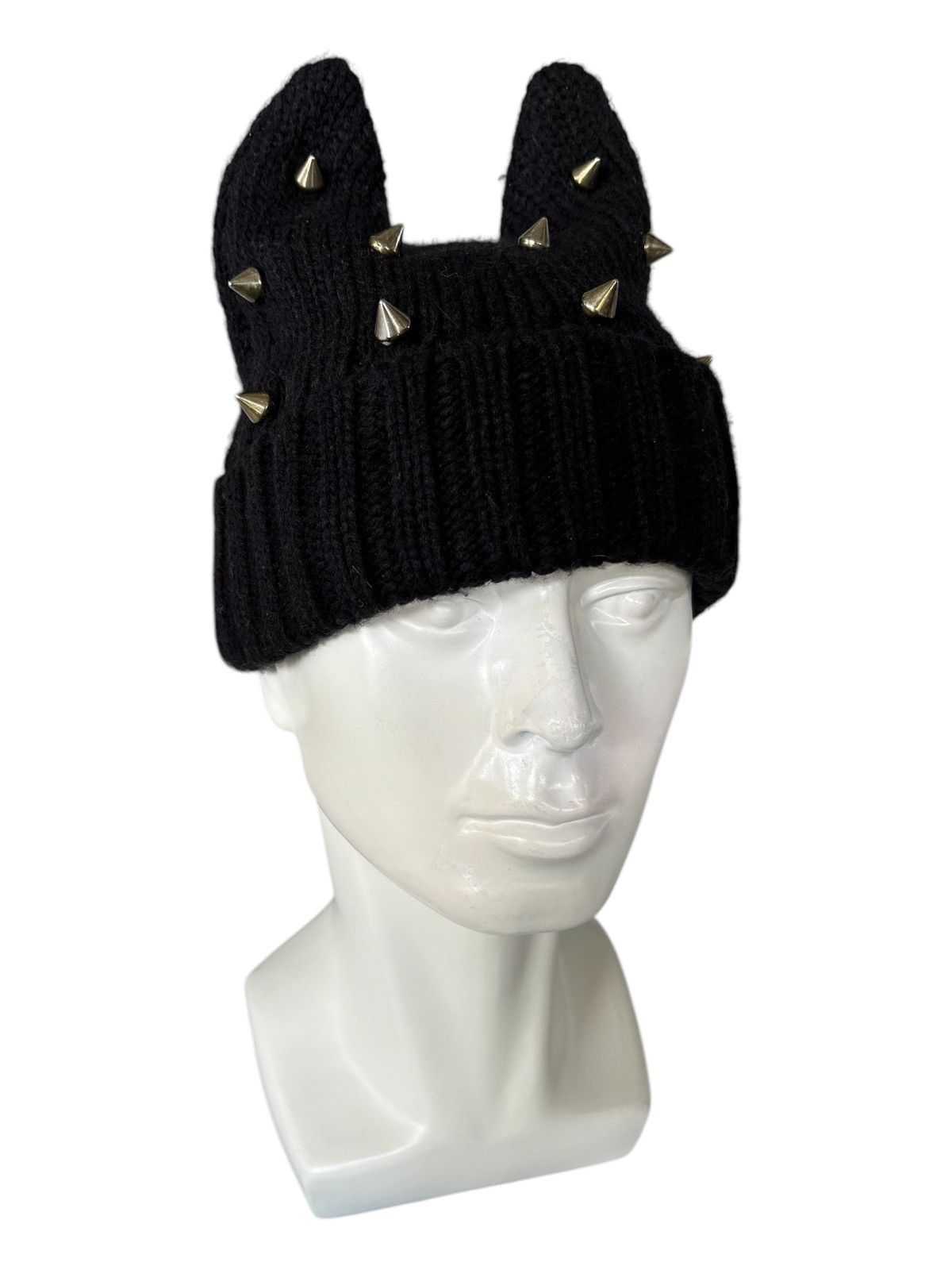 Japanese Brand × Kapital × Vintage DEVIL HORN PUNK STUDDED Knitt Beanie Hats ☠️☠️ Size ONE SIZE - 2 Thumbnail