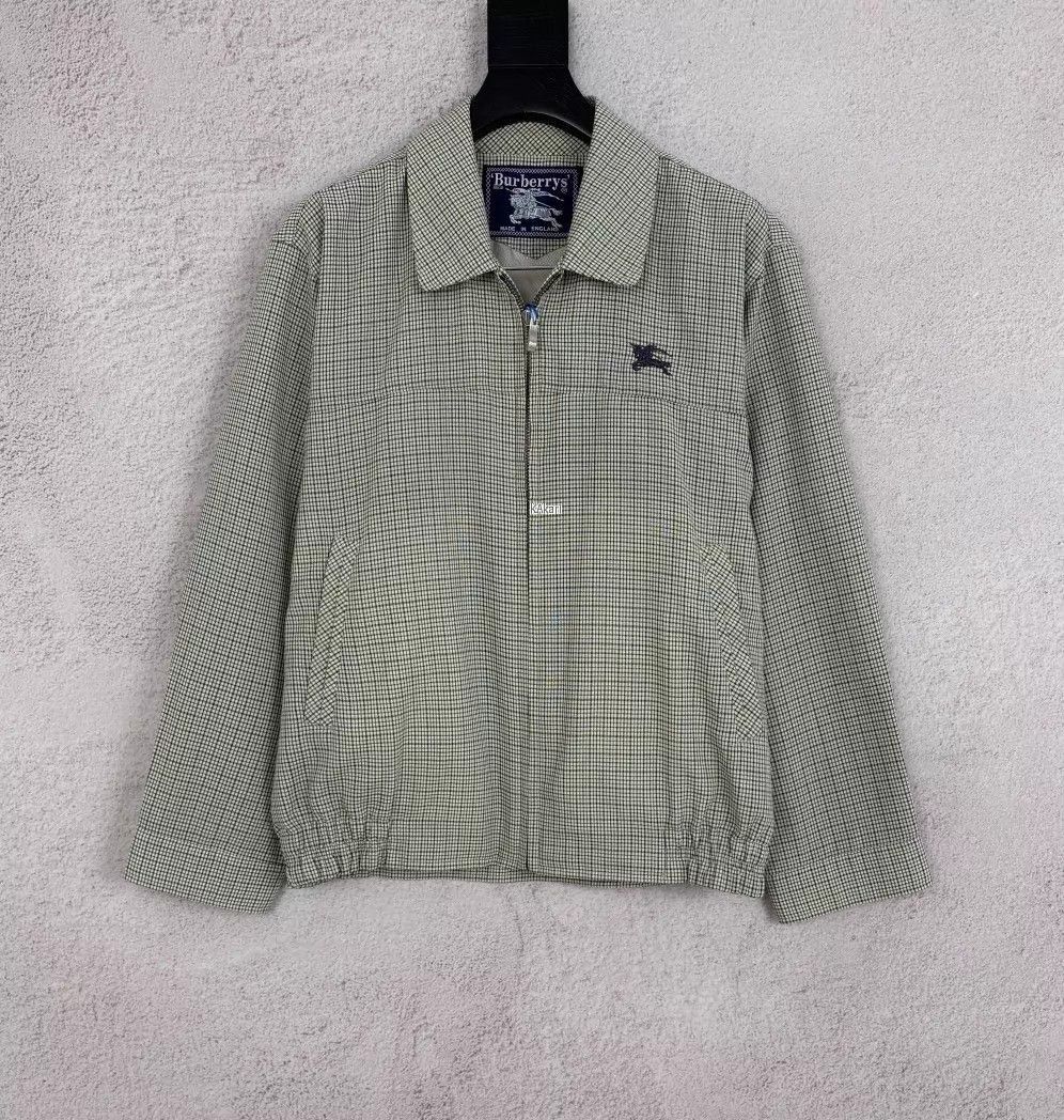 Burberry Gray Check Zip-Front Light Jacket Size M Size US M / EU 48-50 / 2 - 1 Thumbnail