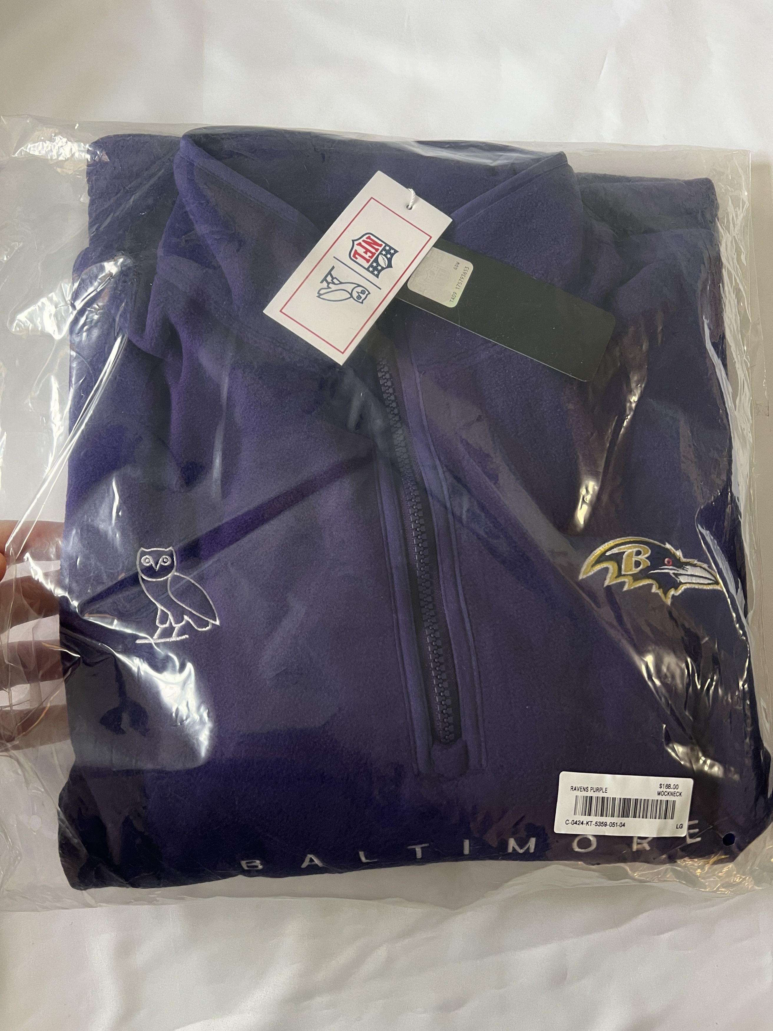 NFL OVO x NFL x Polartec RAVENS MOCK NECK QUARTER-ZIP FLEECE Size US L / EU 52-54 / 3 - 2 Thumbnail