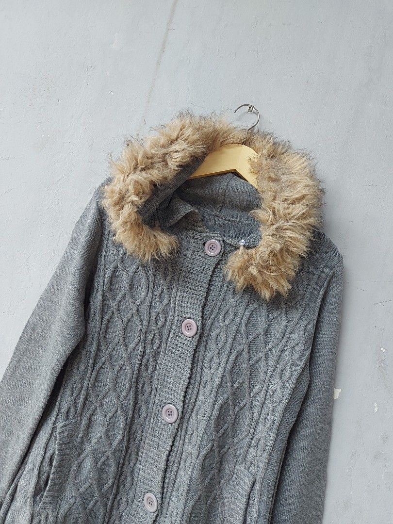 If Six Was Nine × Le Grande Bleu (L.G.B.) Knitted Cardigan Fur Hoodie Knit IfSixWasNine i6w9 LGB style Size US M / EU 48-50 / 2 - 2 Thumbnail