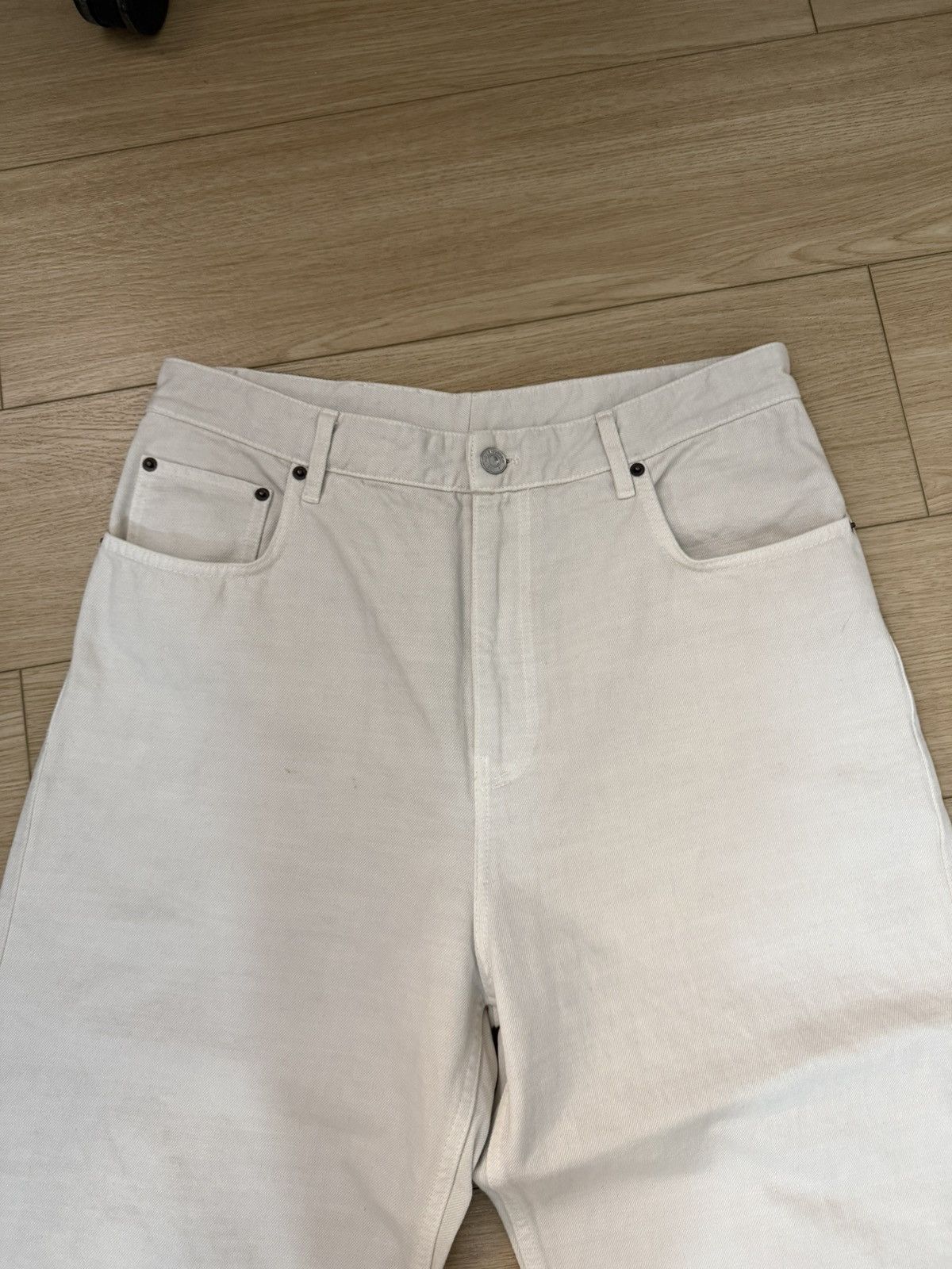 Balenciaga White Straight Fit Denim