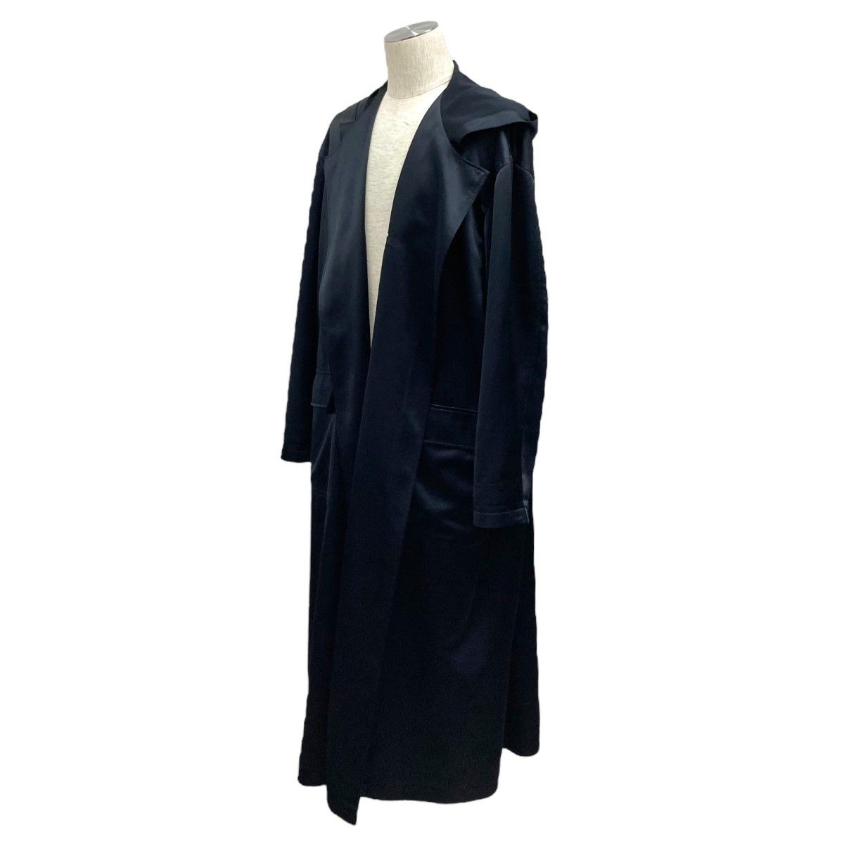 image of Yohji Yamamoto 95Aw Sample Hooded Stuff Coat in Black, Men's (Size Medium)