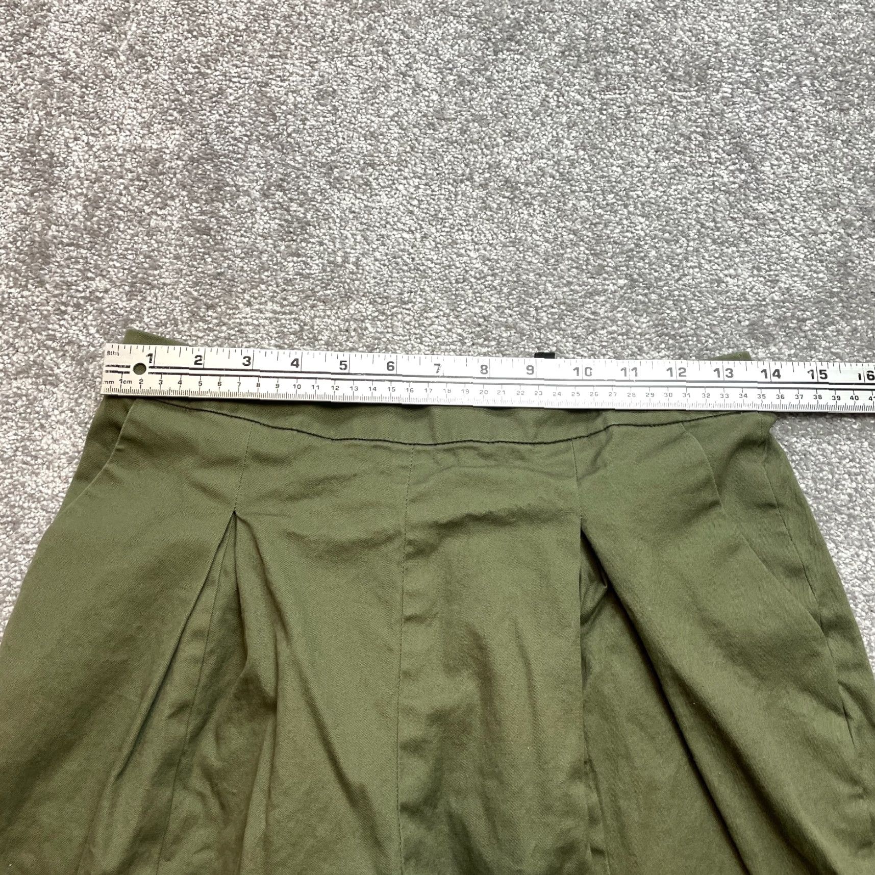 Banana Republic BCBGMAXAZRIA Ankle Pants Womens S Green 28x24 Ankle Zip Cotton Slacks Ladies Pants Size 28" / US 6 / IT 42 - 6 Thumbnail
