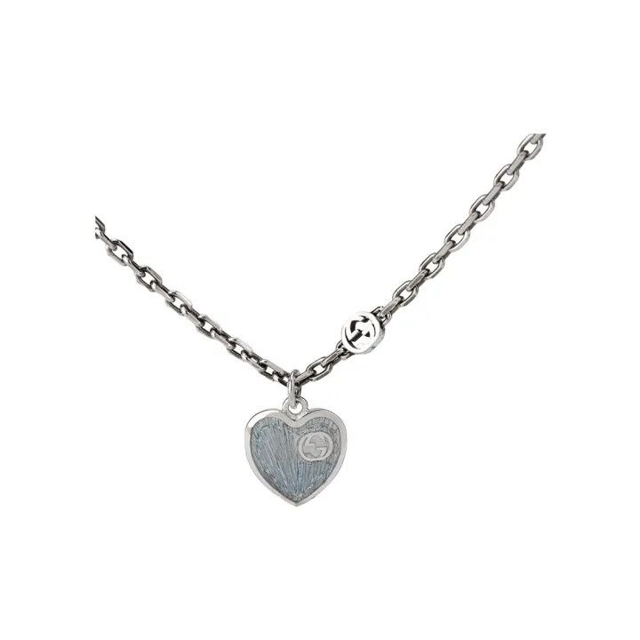 Gucci Gucci Double G Enamel Heart Necklace Size ONE SIZE - 1 Thumbnail