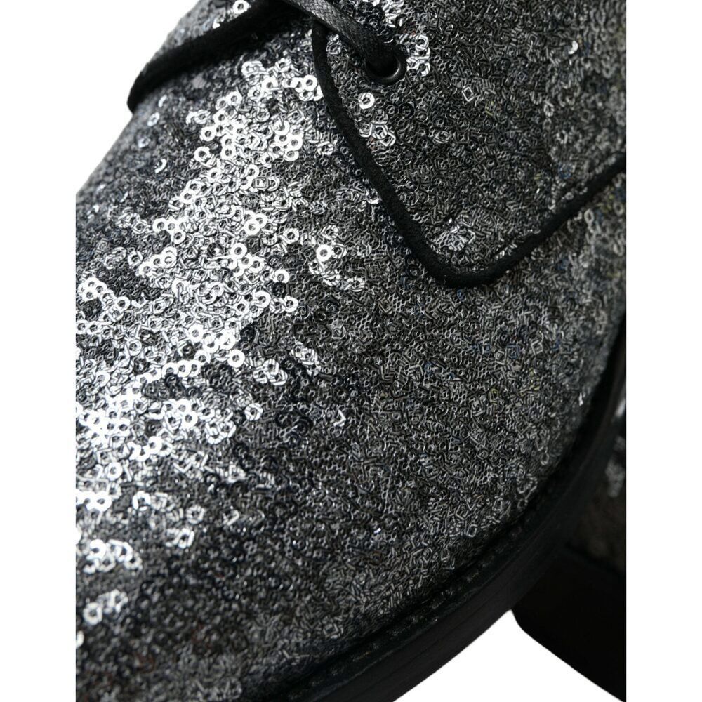 Dolce & Gabbana Dolce & Gabbana Exquisite Sequined Derby Dress Shoes Size US 6 / EU 39 - 8 Thumbnail