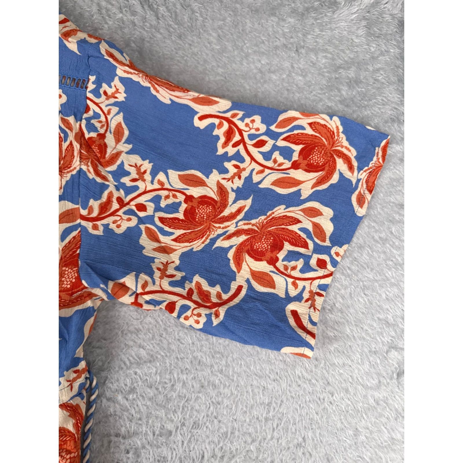 Jessica Simpson VINTAGE Jessica Simpson Women's Kimono Dress Floral Summer Lightweight Open Tie Blue 2XL Womens Size XXL / US 16-18 / IT 52-54 - 2 Thumbnail
