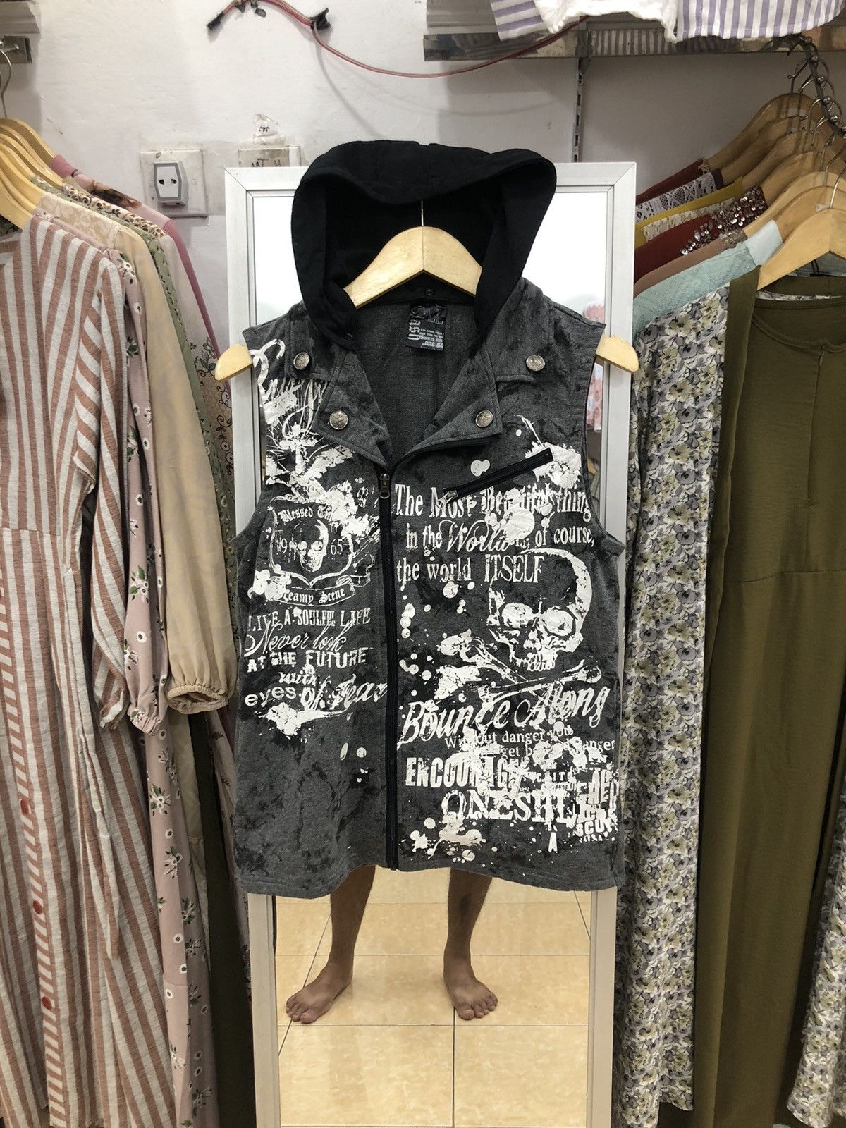 Hysteric Glamour Clash Ahead Sleeveless Zip Up Hoodie Size US M / EU 48-50 / 2 - 1 Thumbnail