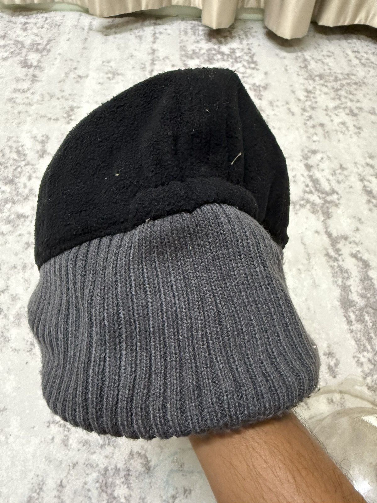 Mizuno Vintage Mizuno Black Fleece Earlap cap with gray knit lined Size ONE SIZE - 7 Thumbnail