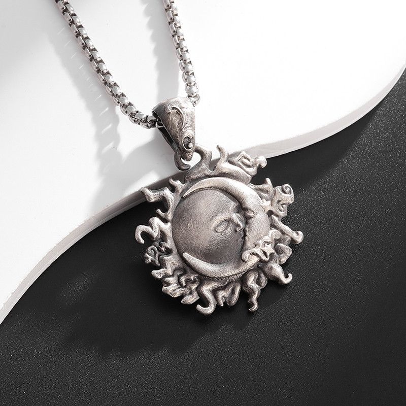 Jewelry Sun Moon Star Kiss Pendant Necklace Size ONE SIZE - 2 Thumbnail