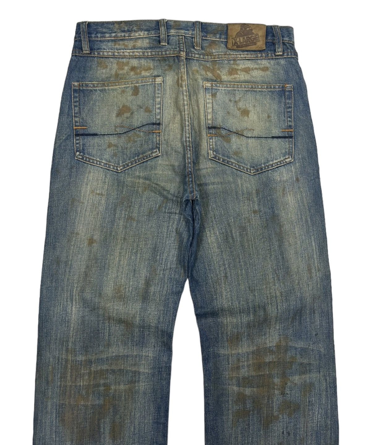 Xlarge RARE🔥X-LARGE MUD WASH ART BAGGY JEANS Size US 34 / EU 50 - 8 Thumbnail