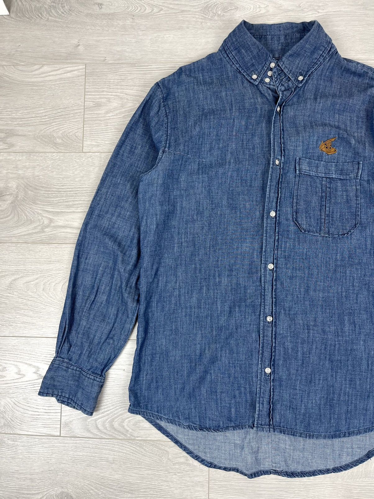 Vivienne Westwood Vivienne Westwood Anglomania Blue Denim Logo Shirt Size US L / EU 52-54 / 3 - 3 Thumbnail