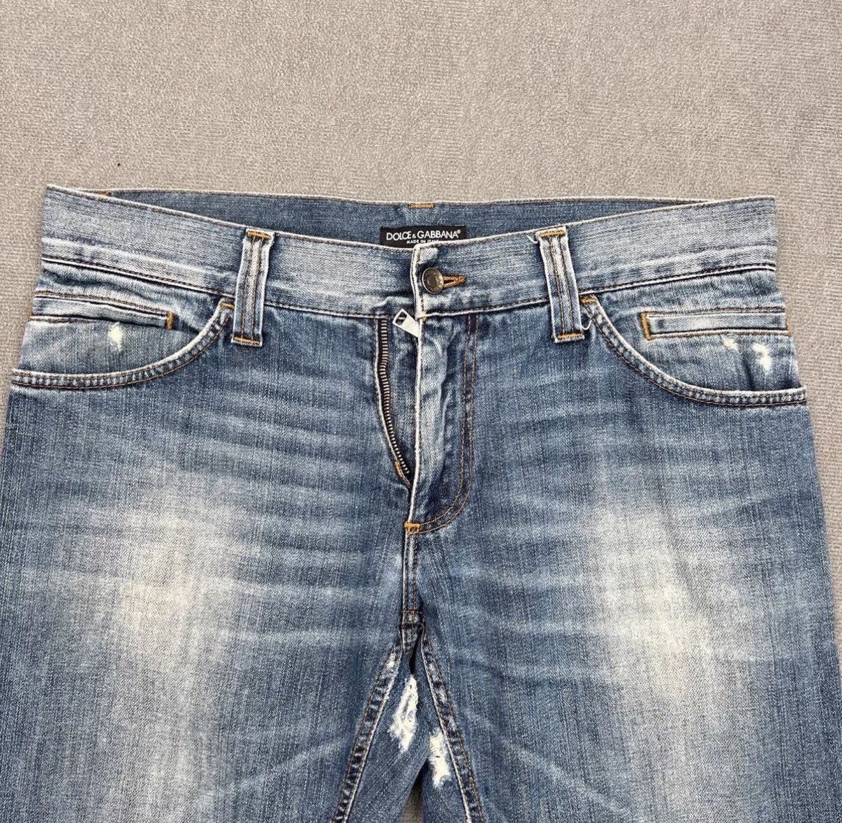 Dolce & Gabbana Dolce & Gabbana Double-Zip Washed Distressed Denim Jeans Size US 34 / EU 50 - 3 Thumbnail