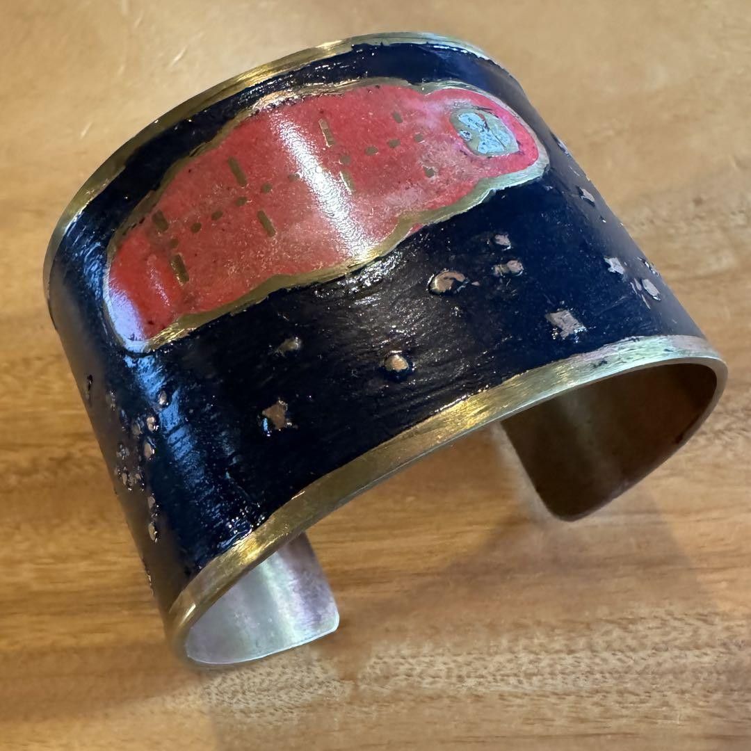 image of Kapital Hand Painted Sleeping Bag Bangle in Navy, Men's