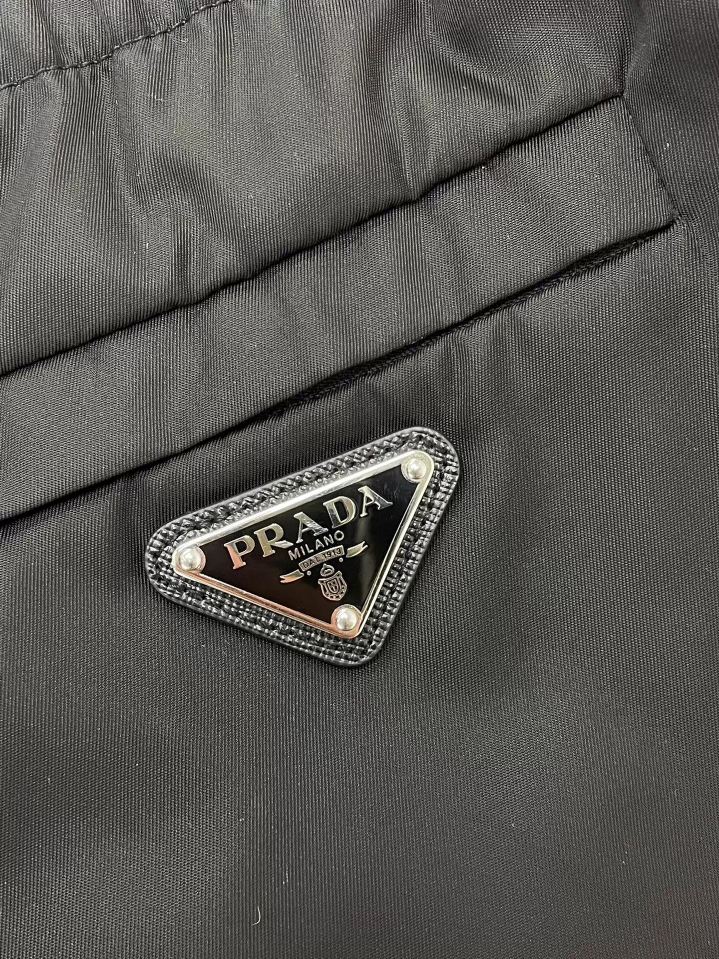 Prada Prada Black Triangle Logo Nylon Pants 40 Size 27" / US 4 / IT 40 - 2 Thumbnail