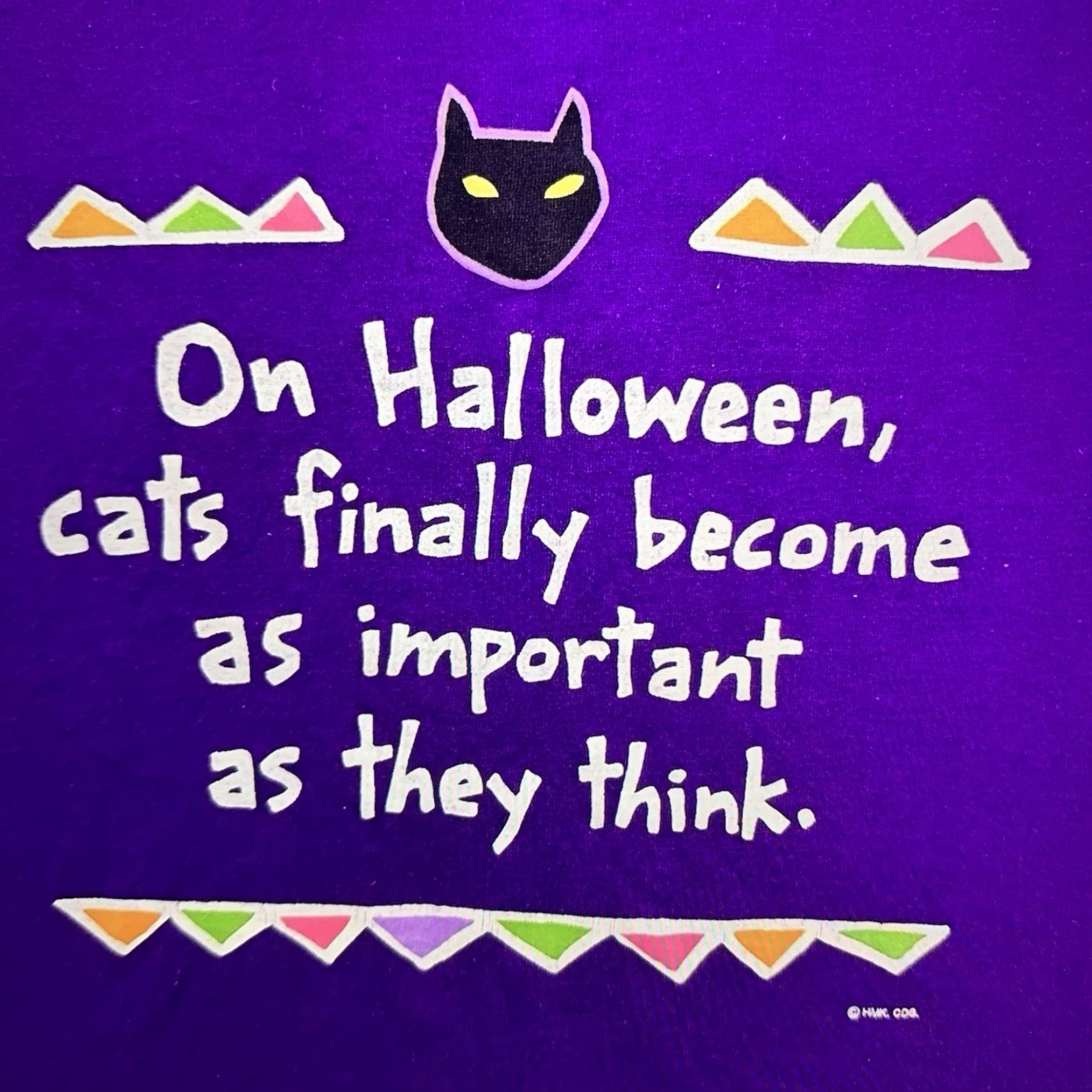 Vintage VINTAGE Hallmark T-Shirt Unisex Adults XL Purple Black Cat Halloween 90s Humor Graphic Print Short Sleeve Crew Neck Size US XL / EU 56 / 4 - 3 Thumbnail