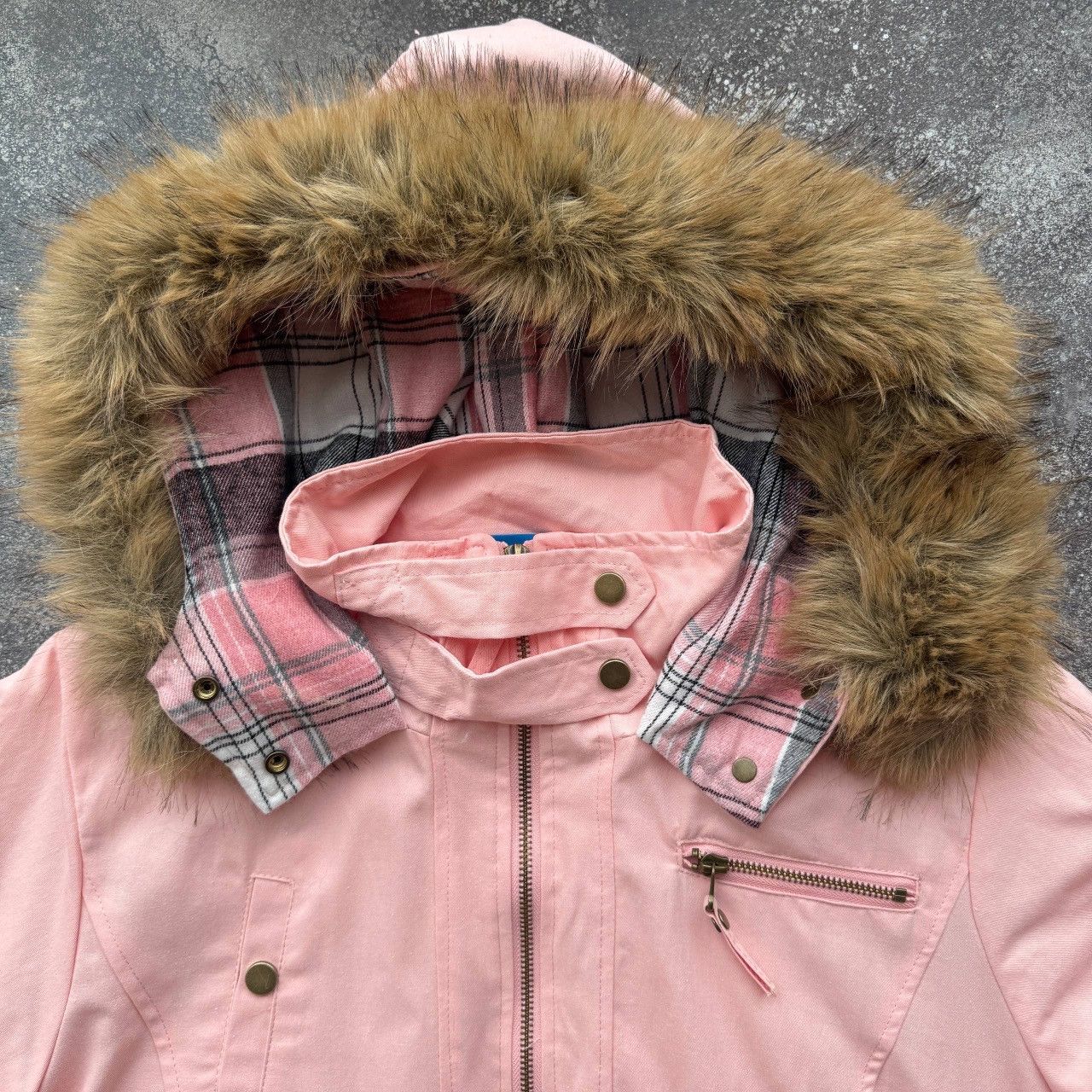 If Six Was Nine Amazing Grunge Y2K Faux Fur Pink Hooded Jacket Size L / US 10 / IT 46 - 3 Thumbnail