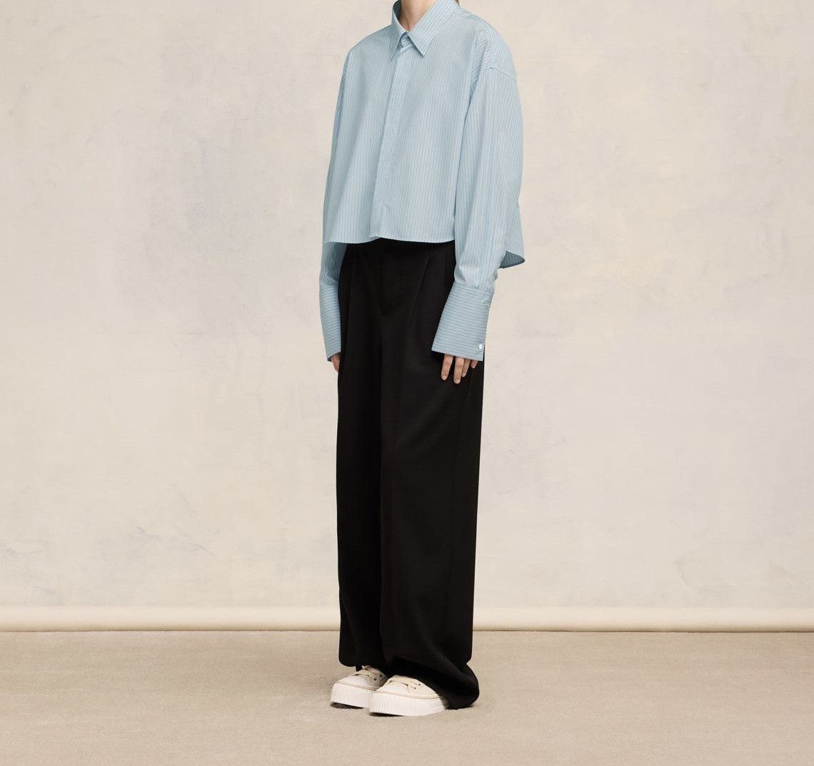 Ami Paris Blue Cropped Shirt