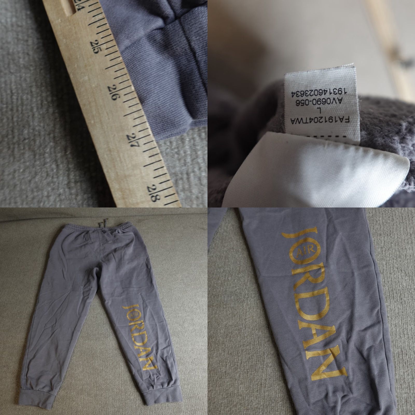 Jordan Brand Jordan Pants L Gray Jogger Activewear Mens Large HBR Double Sided Remastered AV0690 Size US 33 - 8 Thumbnail