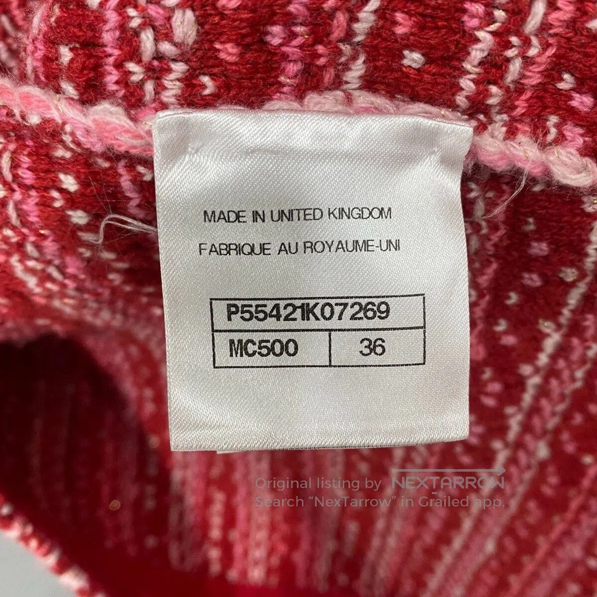 Chanel Chanel Red White Cashmere Sweater Coat. Size XS / US 0-2 / IT 36-38 - 5 Thumbnail