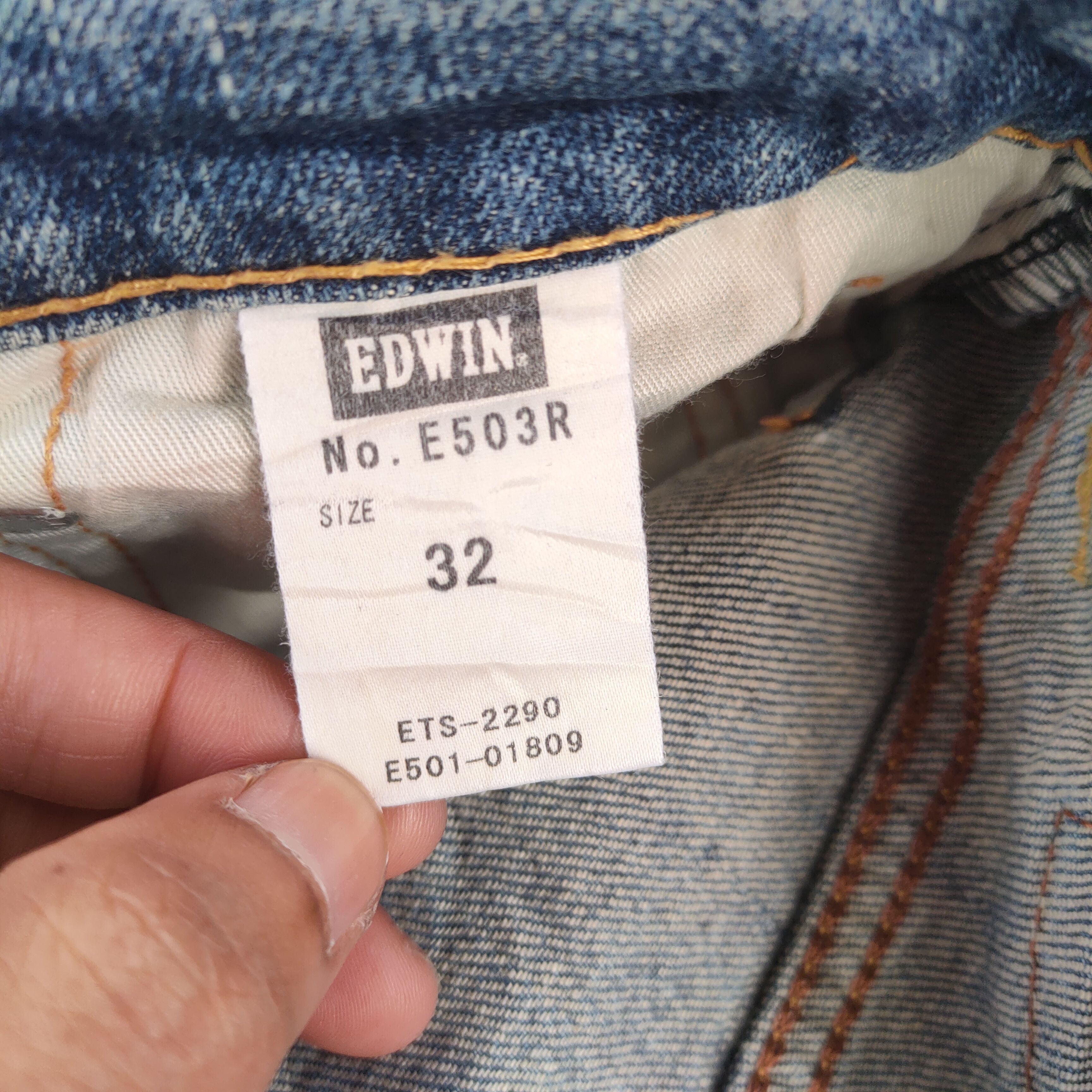 Edwin VINTAGE EDWIN SKINNY FADED RIPPED JEANS DENIM PANTS Size US 34 / EU 50 - 15 Thumbnail